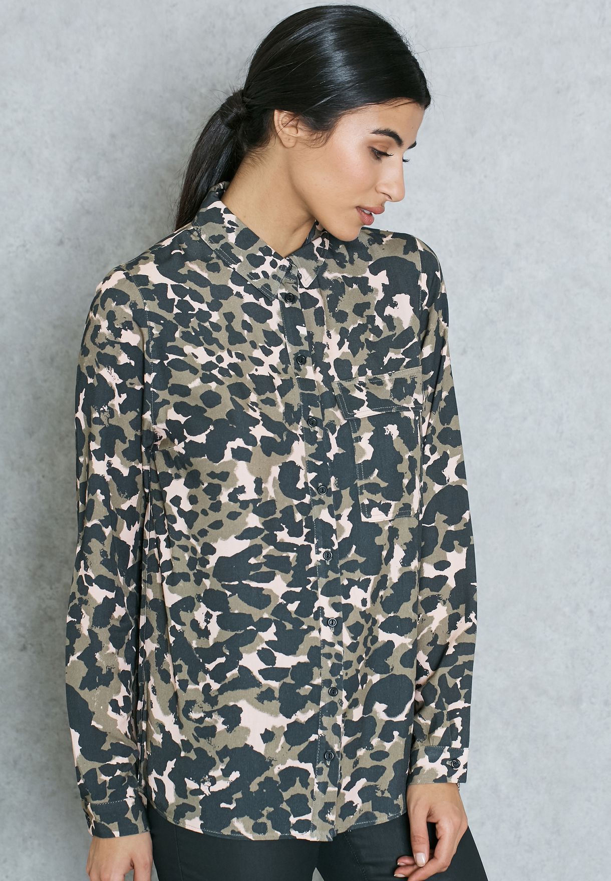 camo print shirt womens