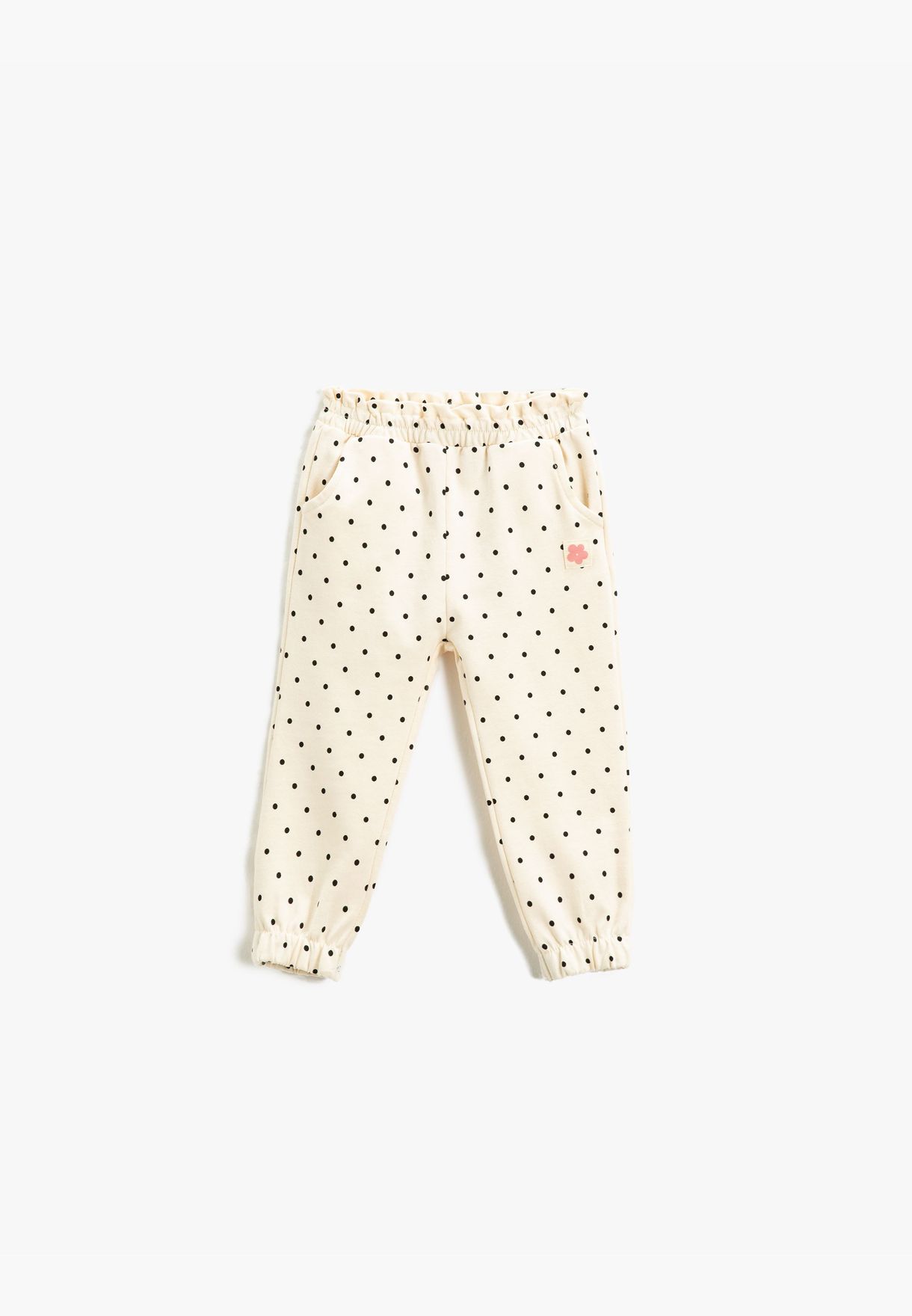 Jogger Sweatpants Polka-Dot Pockets Label Detail