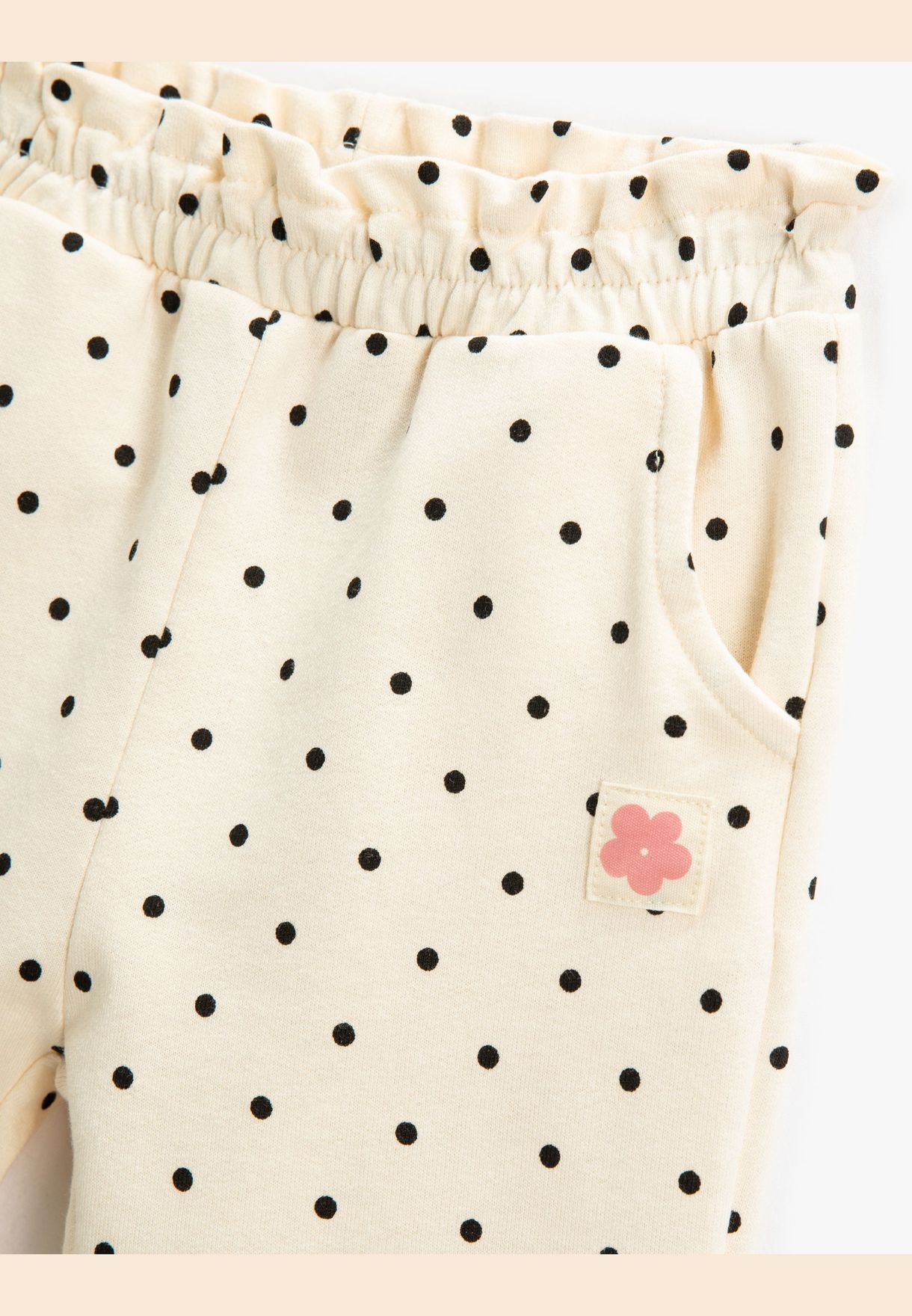 Jogger Sweatpants Polka-Dot Pockets Label Detail