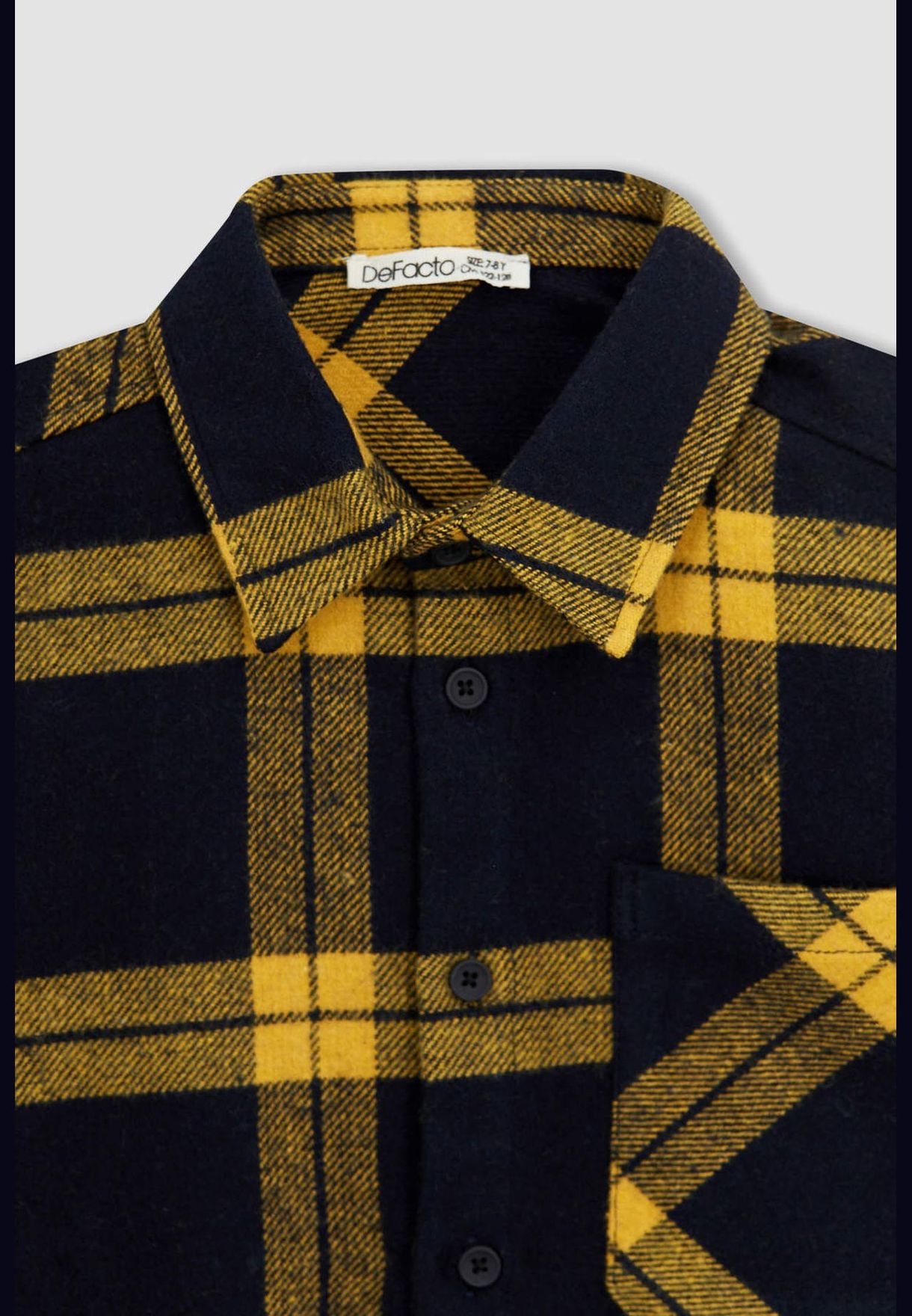 Boy Oversize Fit Polo Neck Woven Long Sleeve Shirt