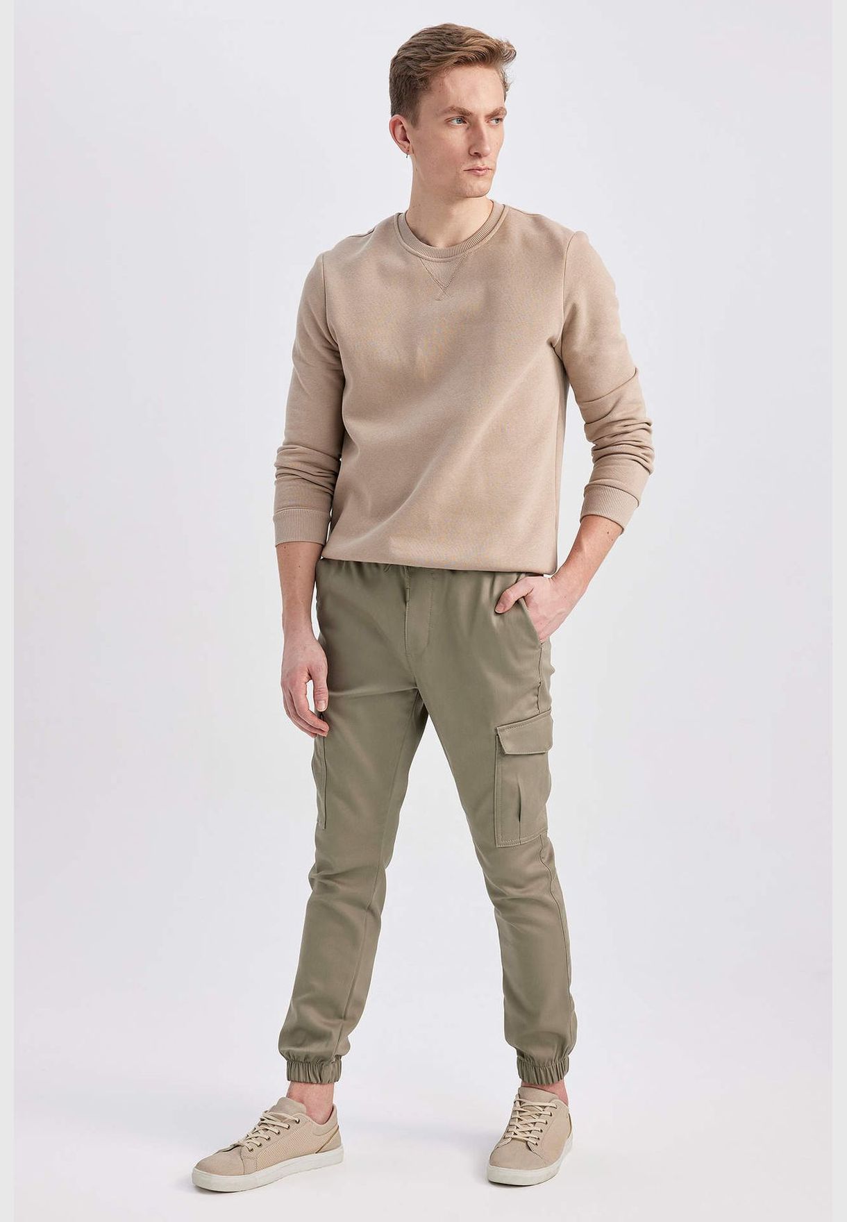 Jogger Fit Tie Waist Ankle Chinos