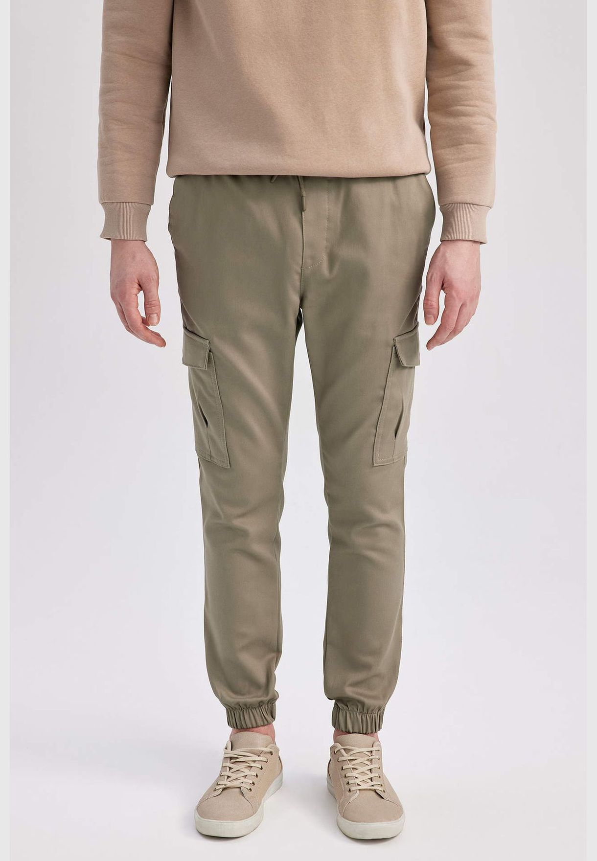 Jogger Fit Tie Waist Ankle Chinos
