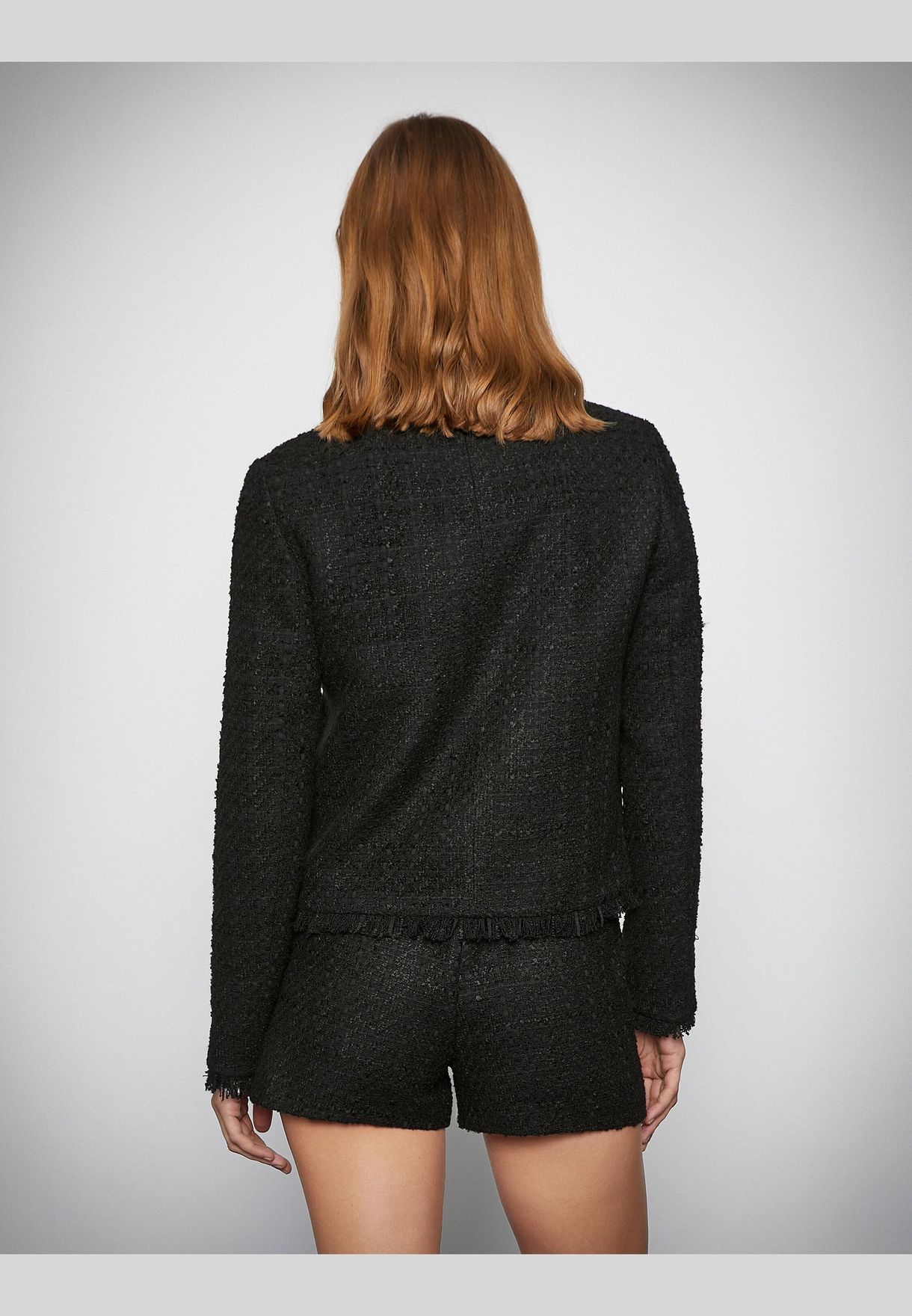 Melis Ağazat X Koton - Pearl Button Tweed Jacket