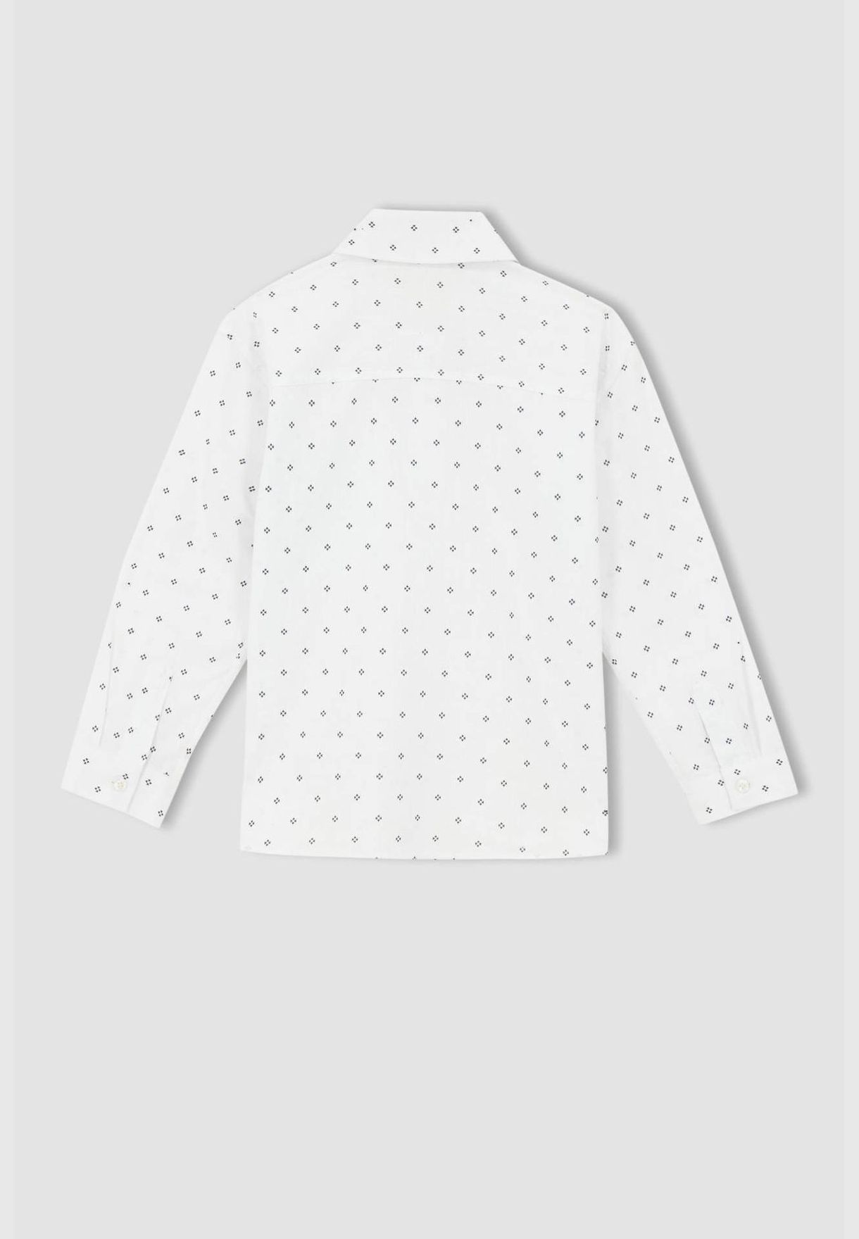 Long Sleeve Polka Dot Printed Shirt