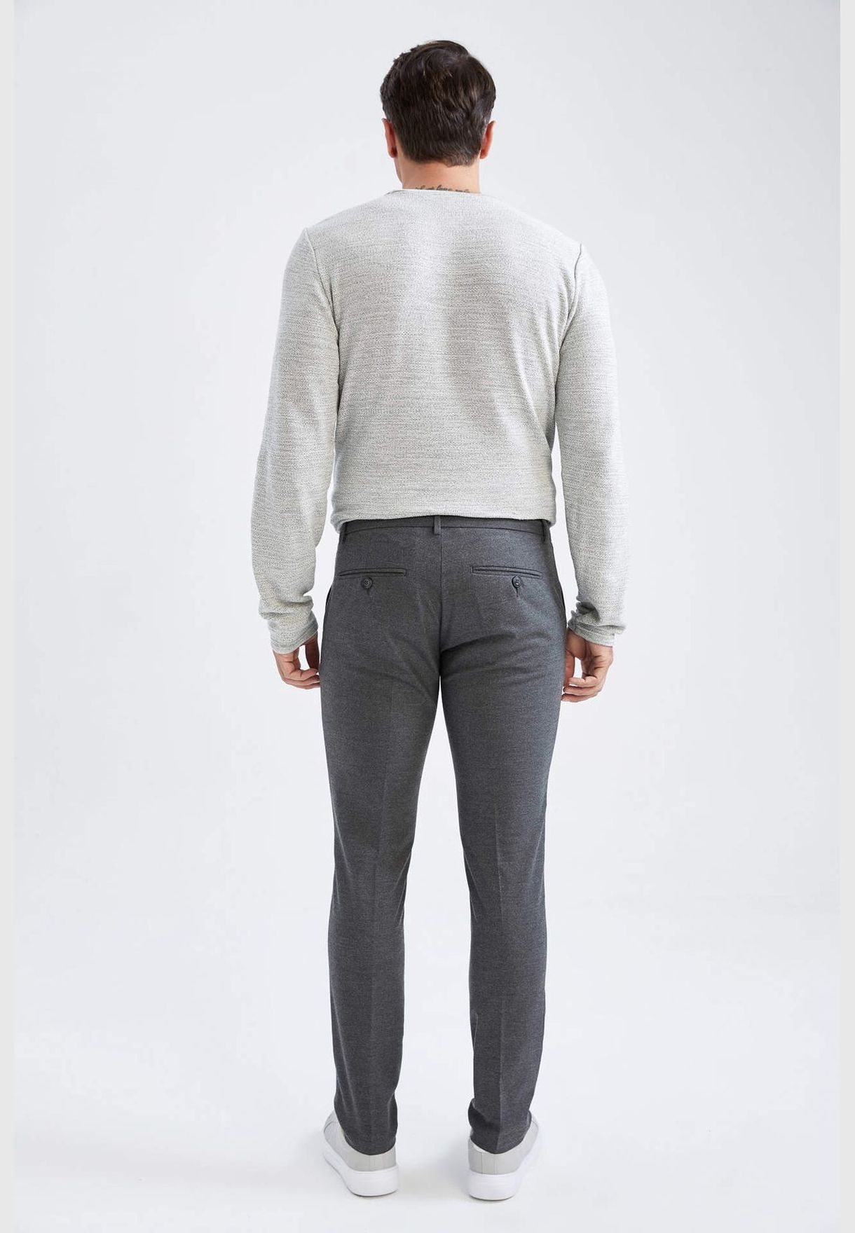 Man Tailored Fit Woven Trousers