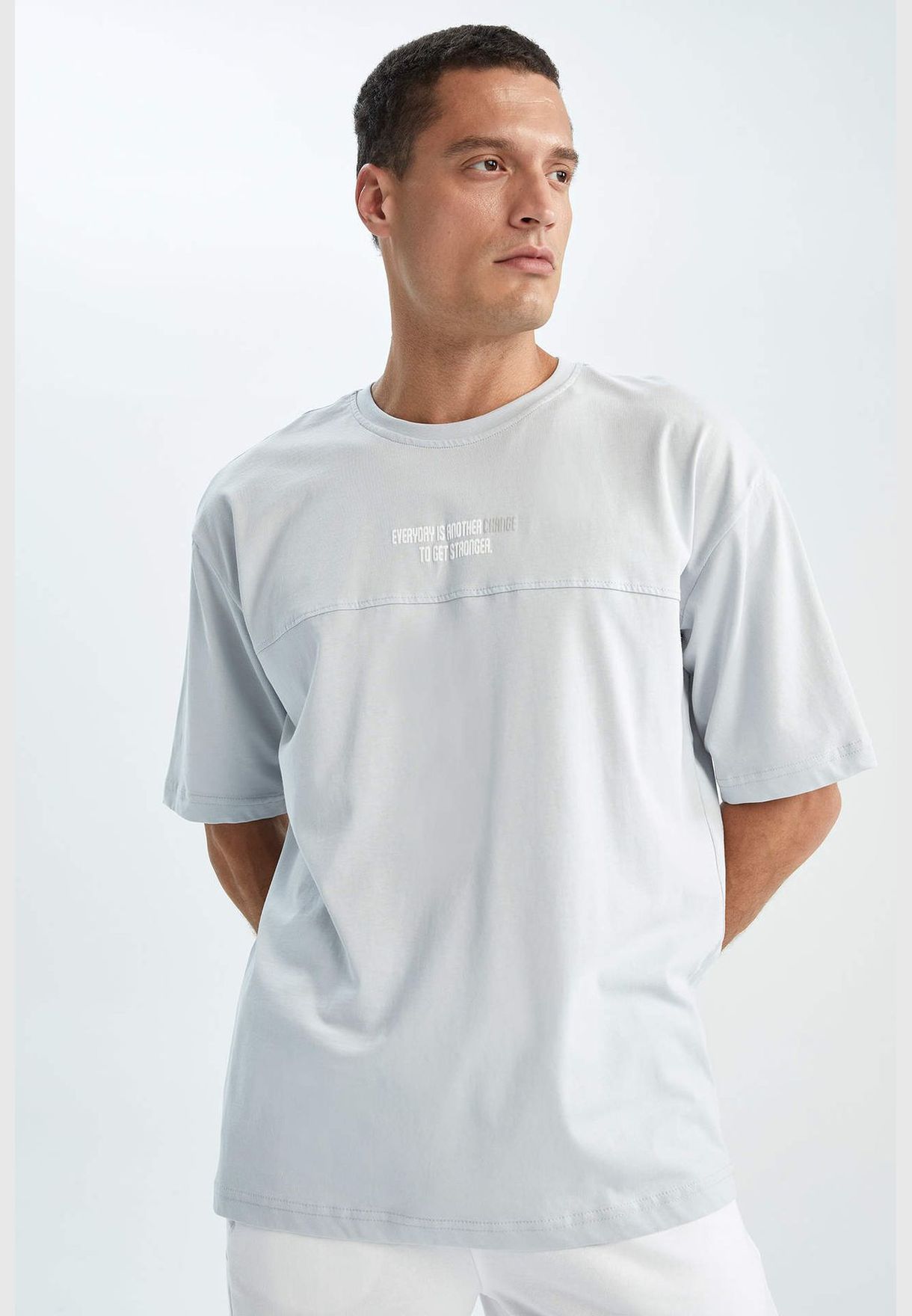 Oversized Short Sleeve Minimal Print T-Shirt