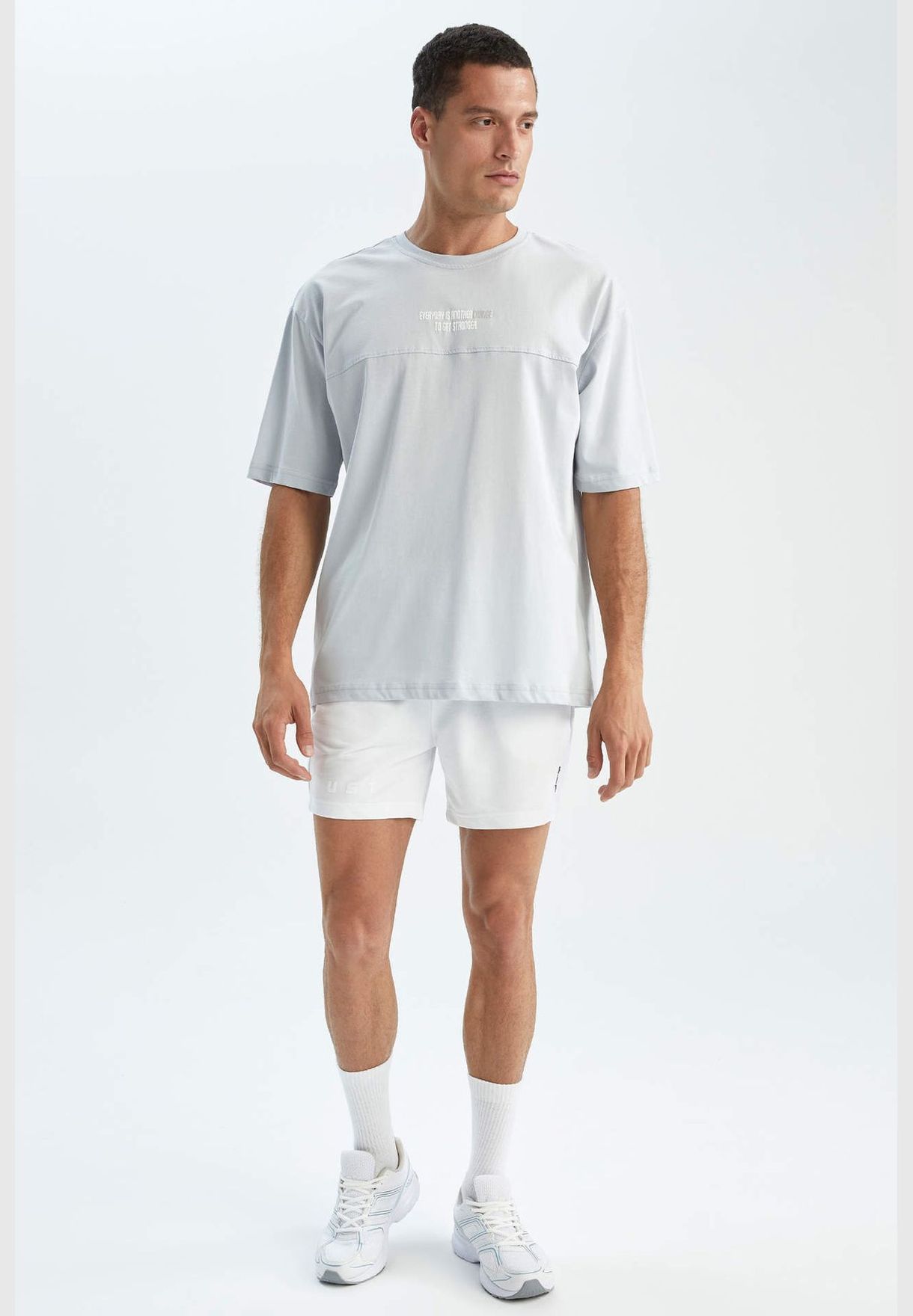 Oversized Short Sleeve Minimal Print T-Shirt