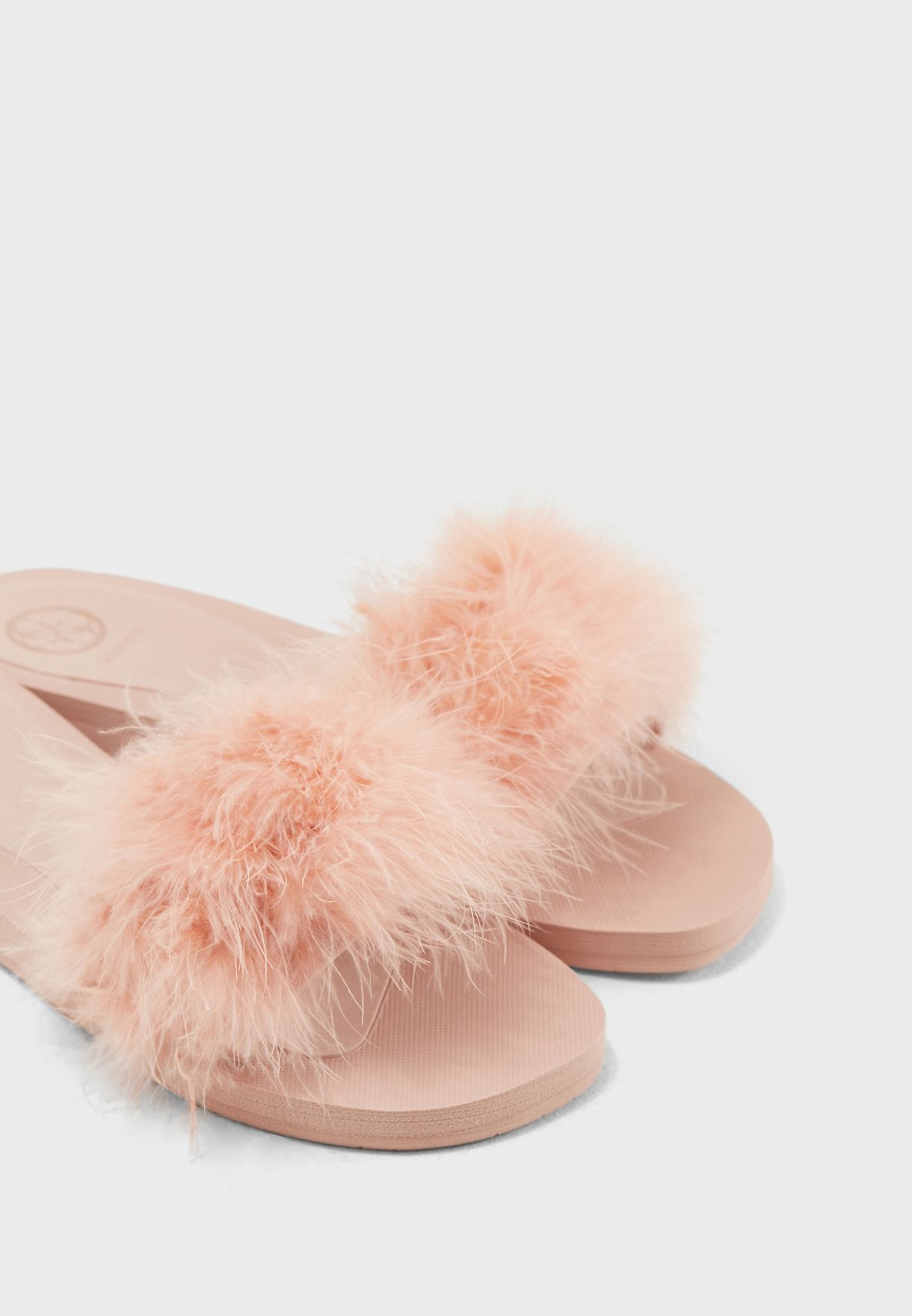 guess furry slippers