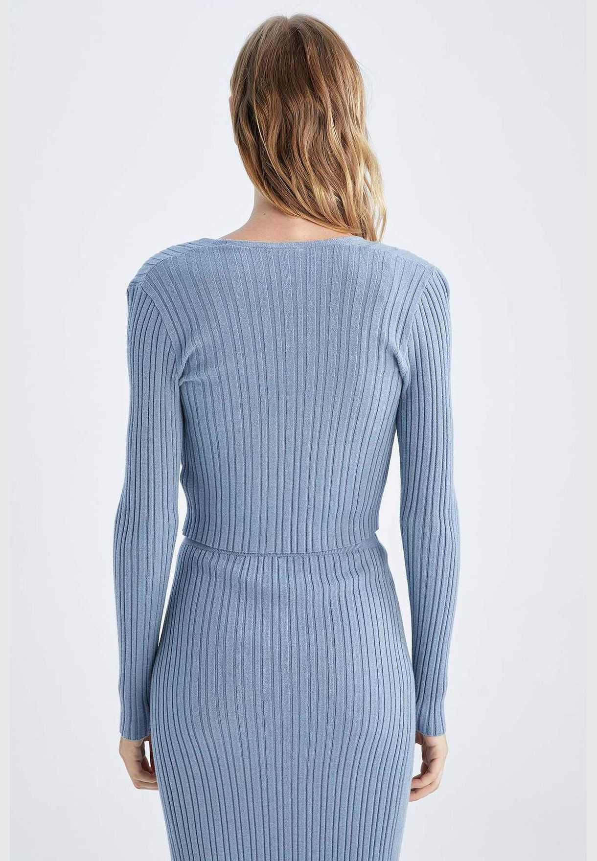 Tie Front Long Sleeve Cropped Cardigan