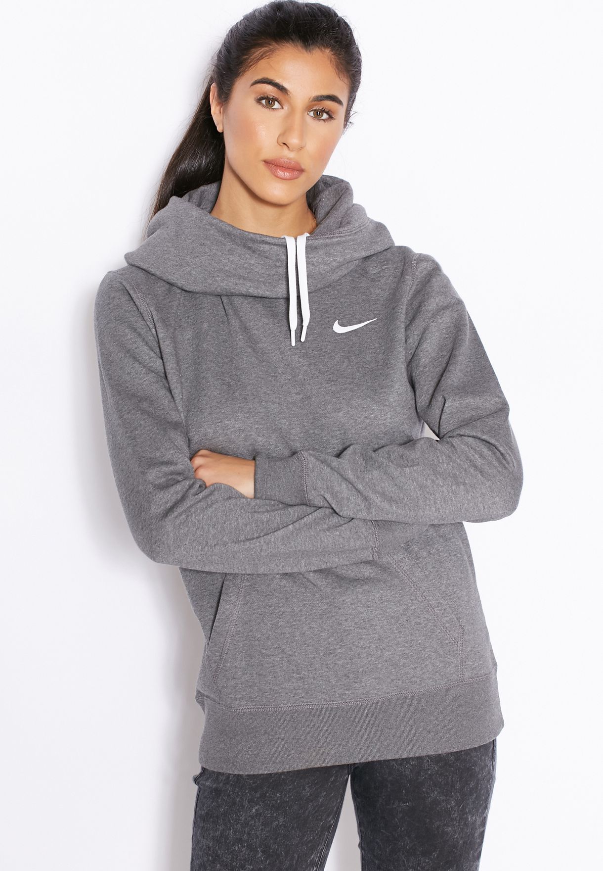 nike club funnel hoodie women's