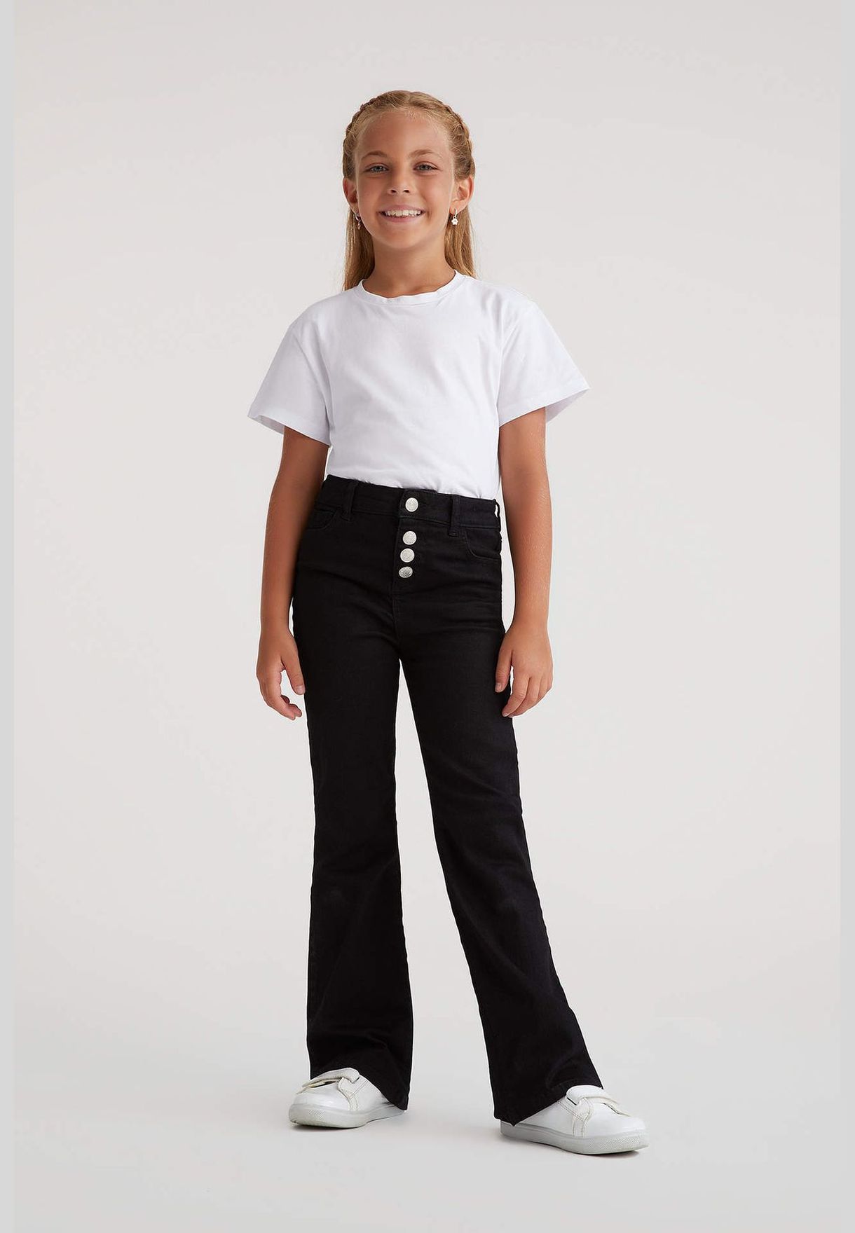 New Year Girl Flare Fit Denim Trousers
