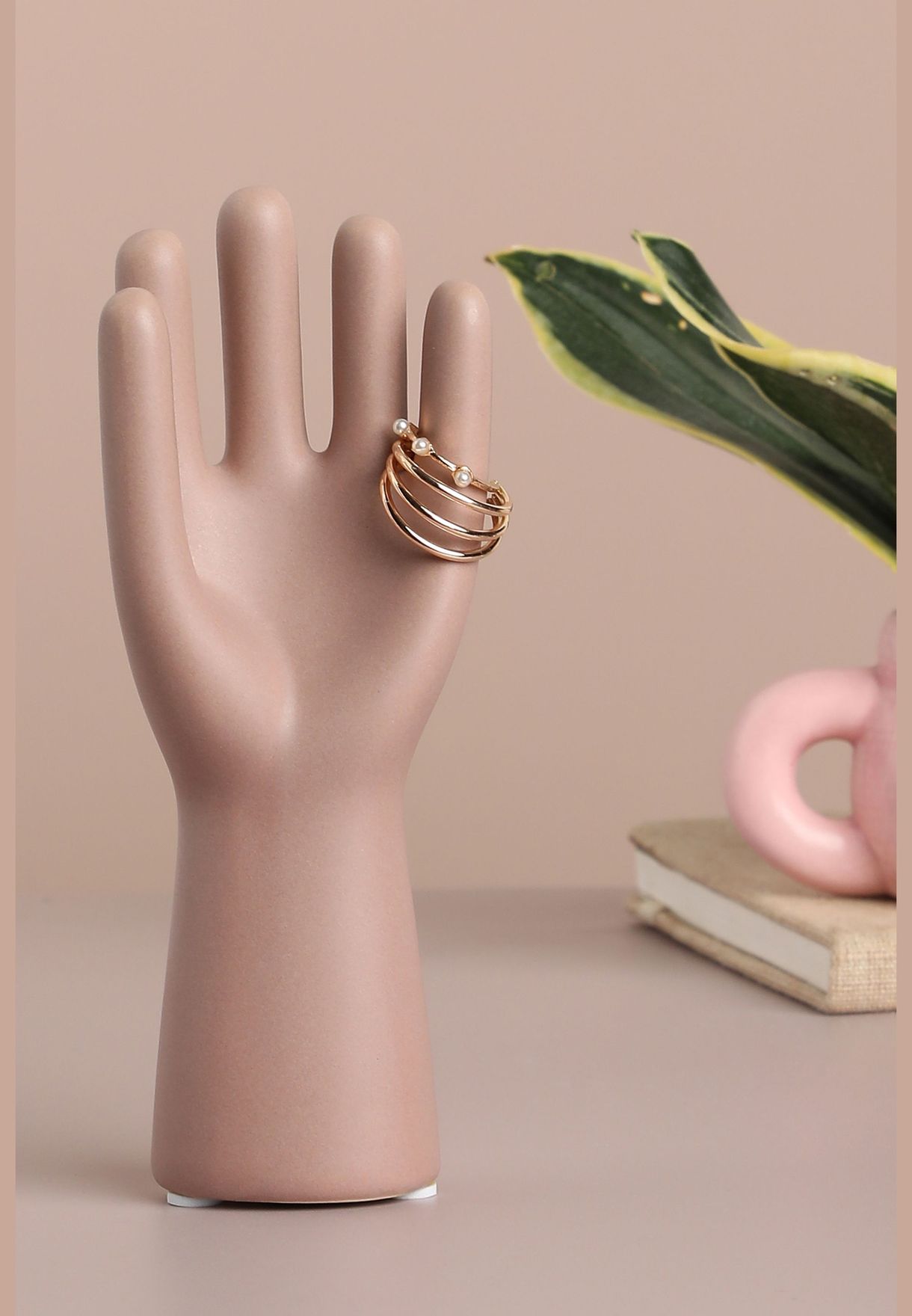Hand Shaped Solid Modern Ceramic Showpiece For Home Decor