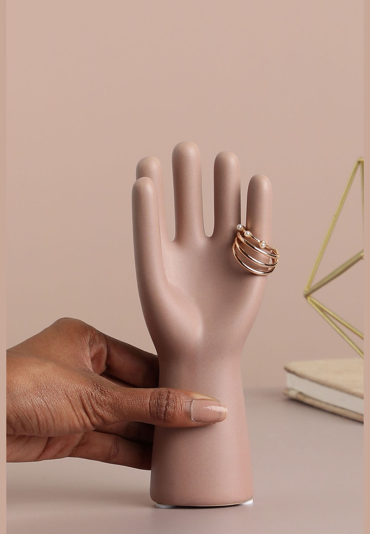 Hand Shaped Solid Modern Ceramic Showpiece For Home Decor