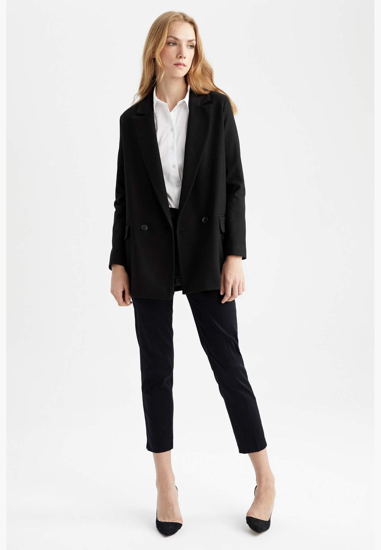 Oversized Fit Long Sleeve Side Split Blazer Jacket