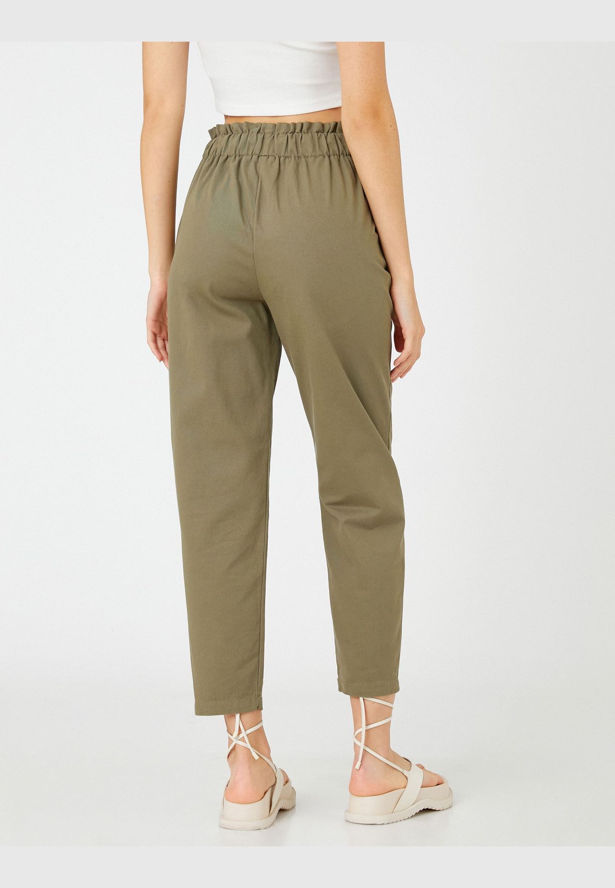 Carrot Trousers Drawstring Pocket Detail