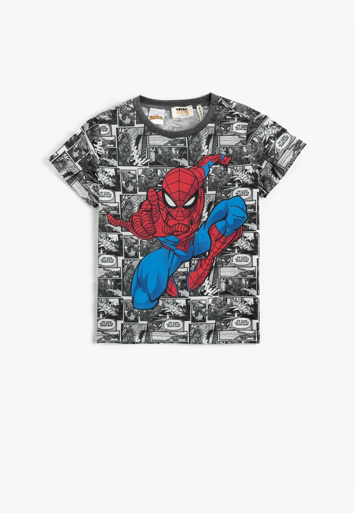 Spiderman Printed Short Sleeve T-Shirt Licenced Crew Neck