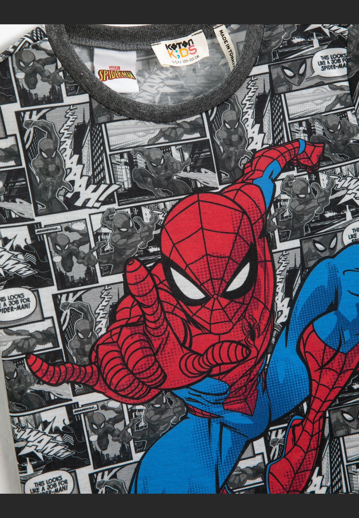 Spiderman Printed Short Sleeve T-Shirt Licenced Crew Neck