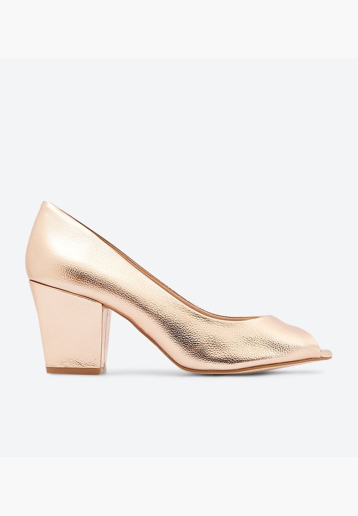 dune rose gold heels