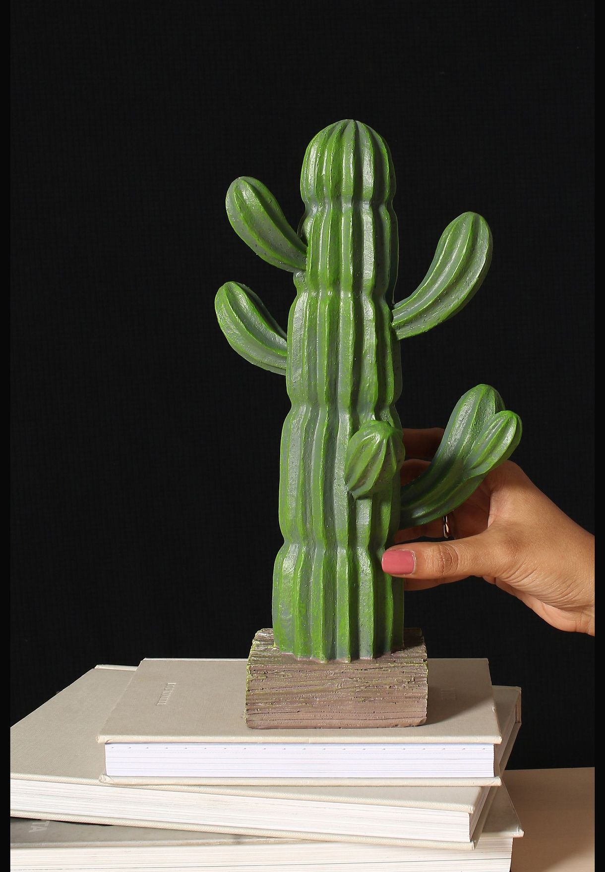 Modern Shamrock Cactus Shaped Soild Minimalistic Ceramic Showpiece For Home Decor