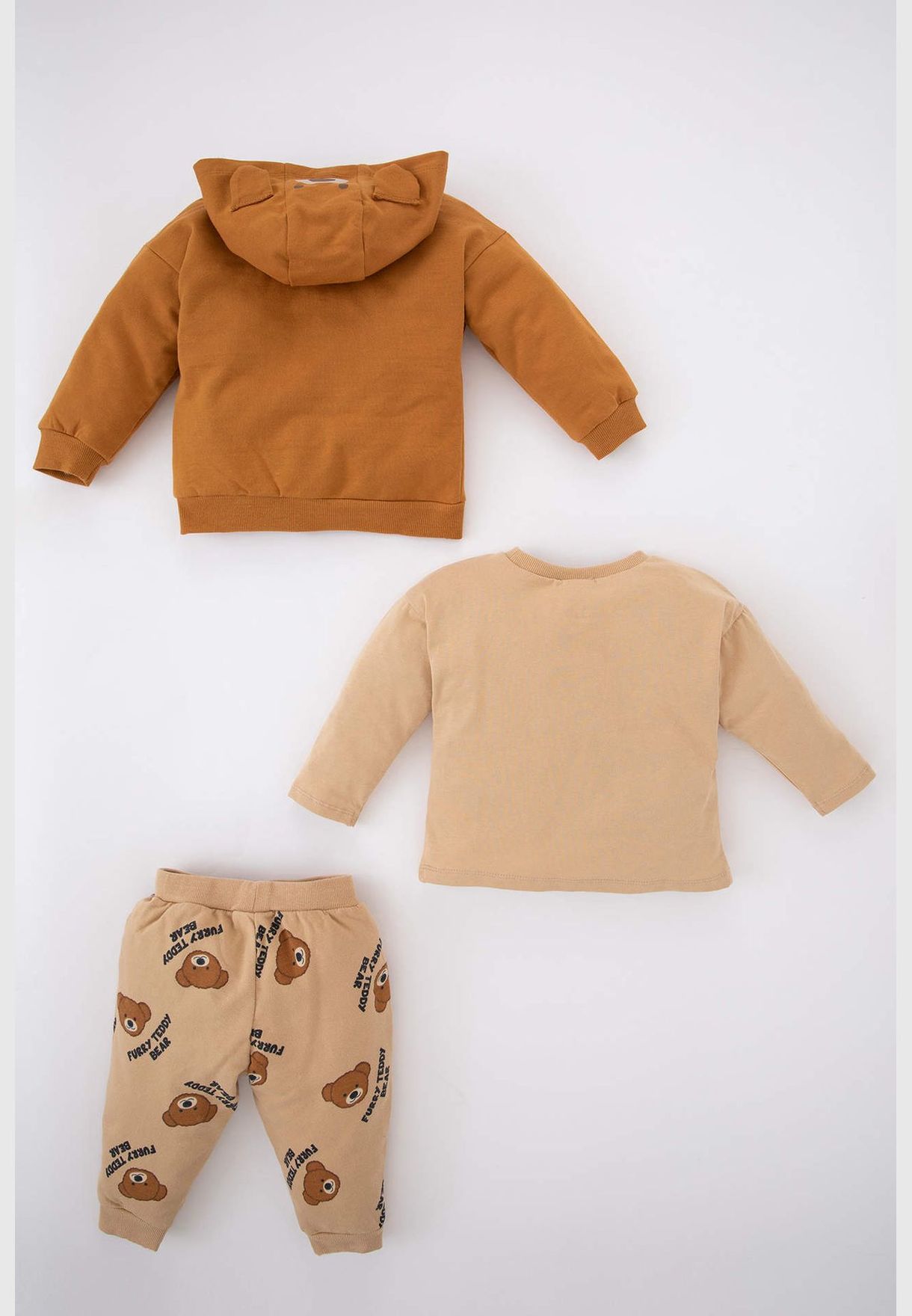 3 Pack Long Sleeve Bear Patterned Knitted Set