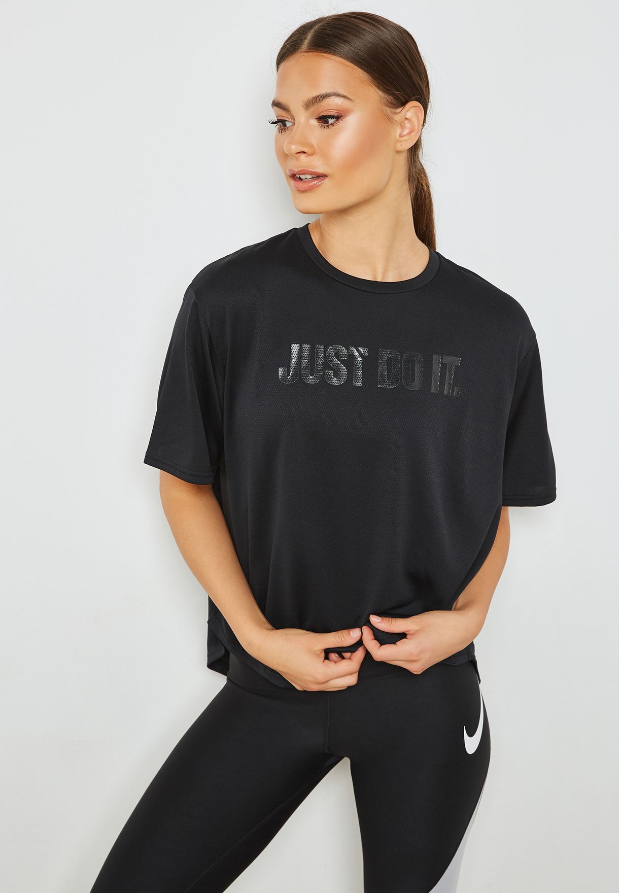 Buy Nike black JDI Mesh Dri-FIT T-Shirt 