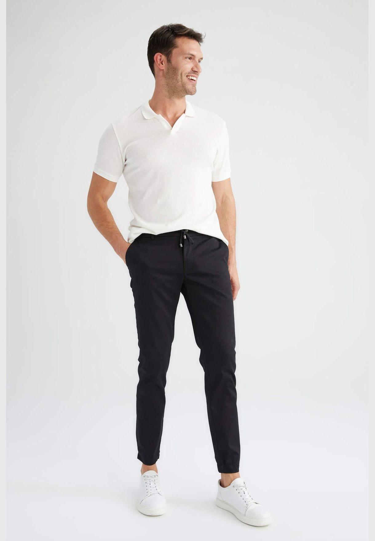 Jogger Fit Tie Waist Chinos