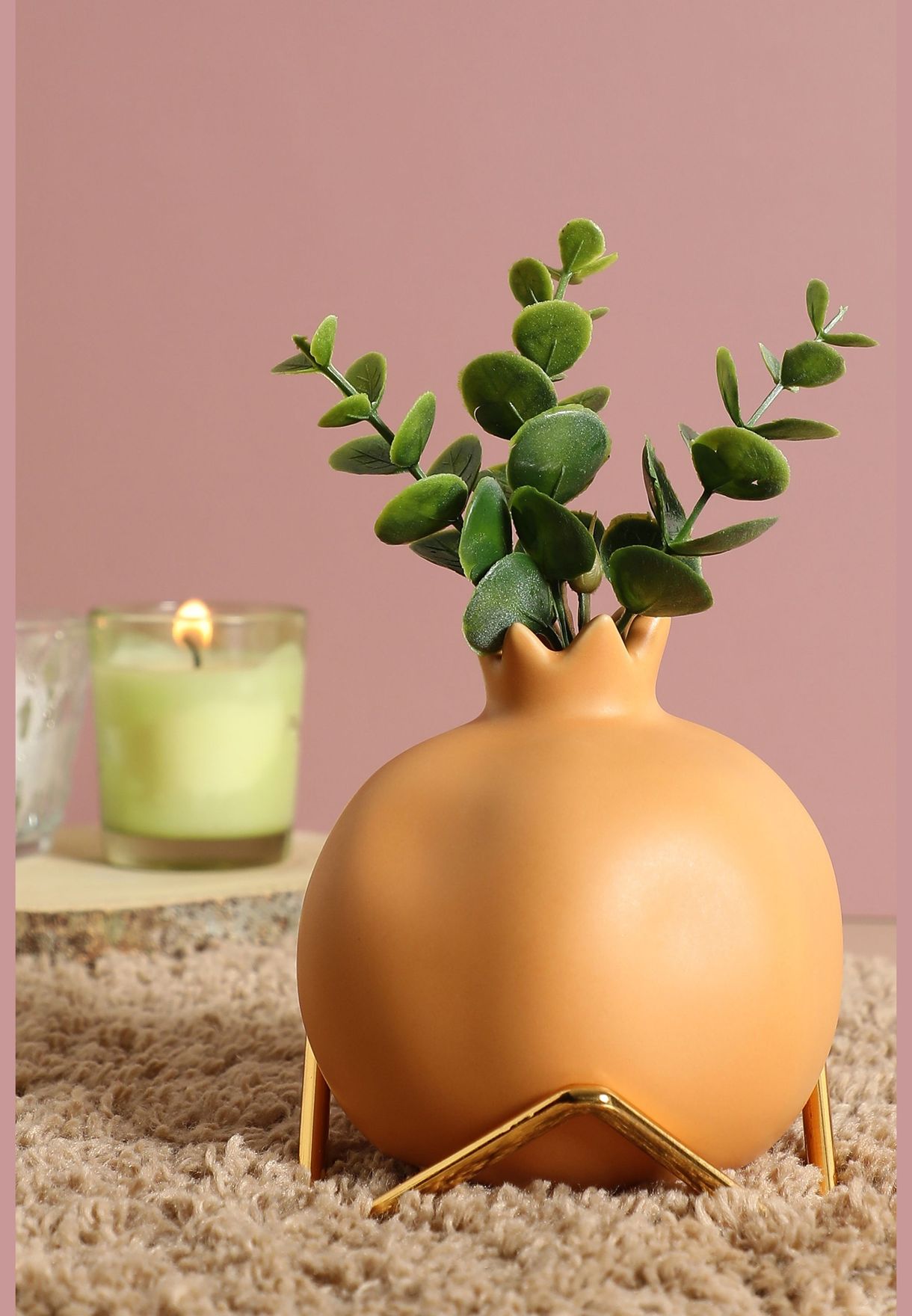 Fruit Shaped Modern Ceramic Flower Vase For Home Decor 