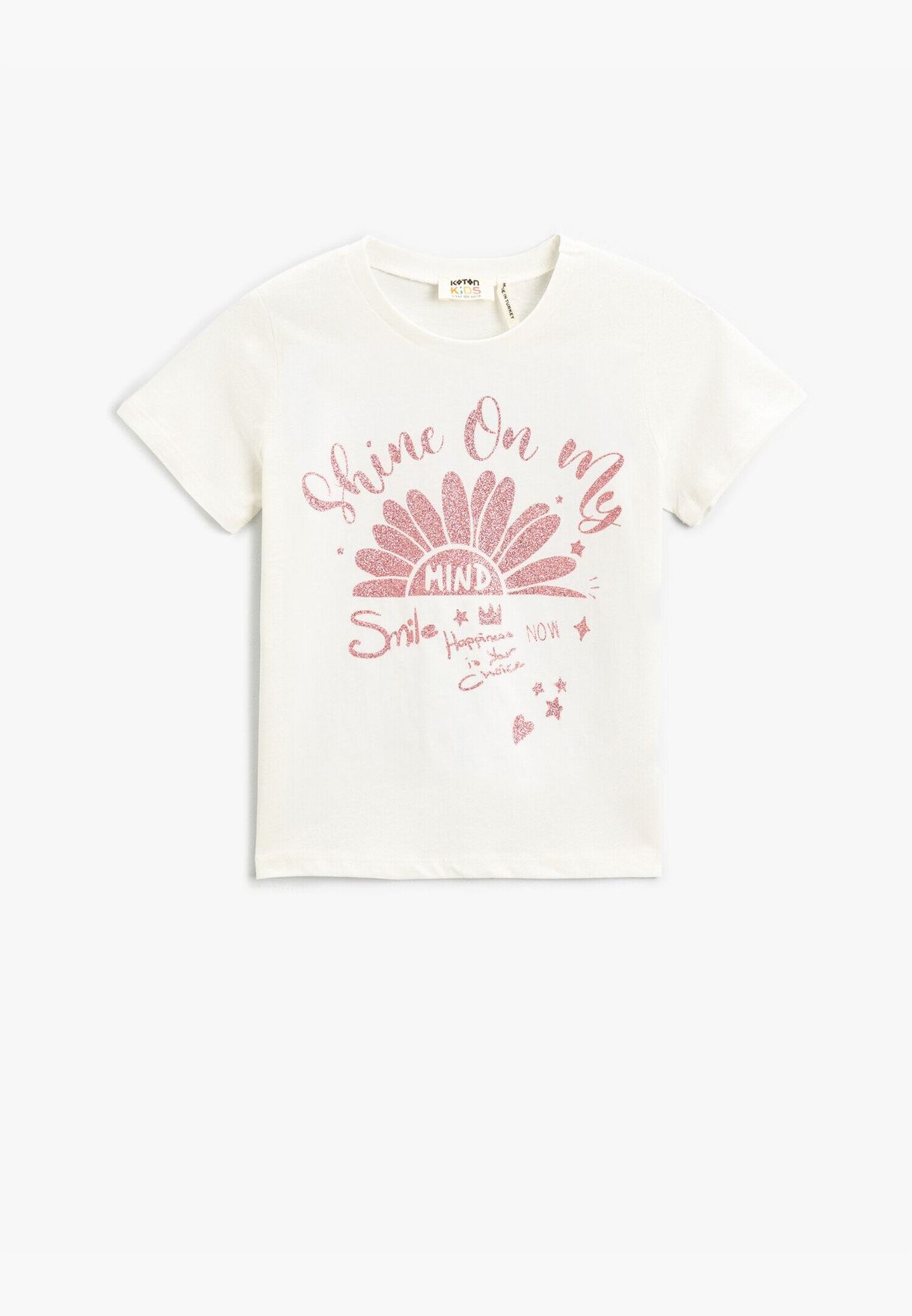 Slogan Printed Short Sleeve T-Shirt Cotton