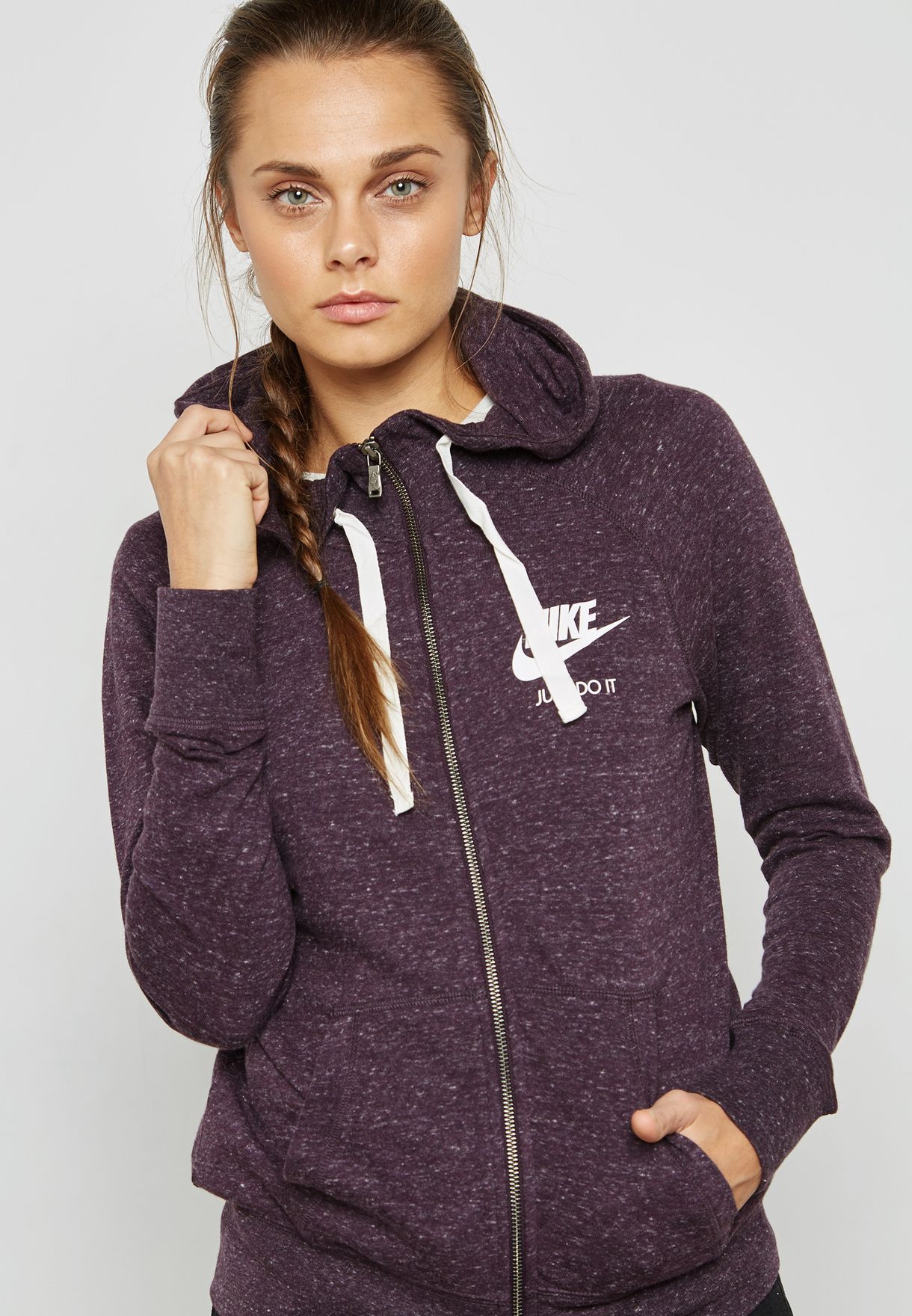 lavender nike zip up hoodie
