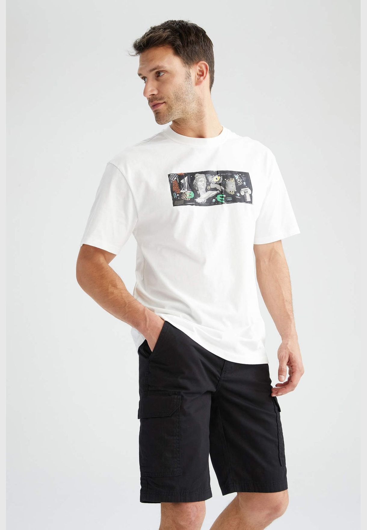 Relax Fit Shorts Sleeve Printed T-Shirt
