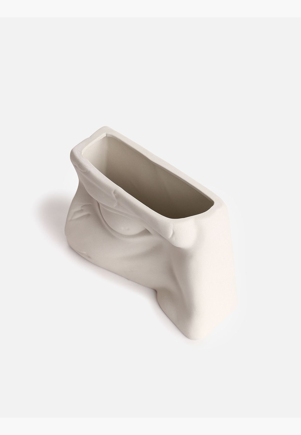 Eye Shaped Minimalistic Modern Ceramic Vase For Home Decor