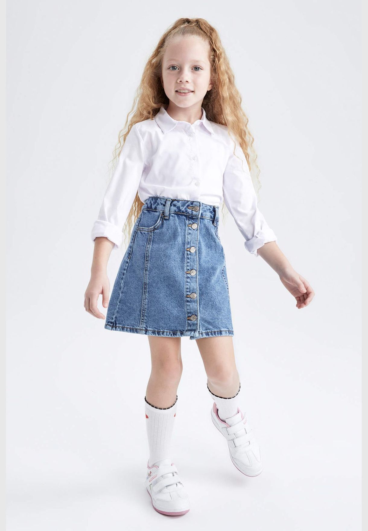 Buy Defacto blue Girl Regular Fit Denim Skirt for Kids in Dubai, Abu Dhabi