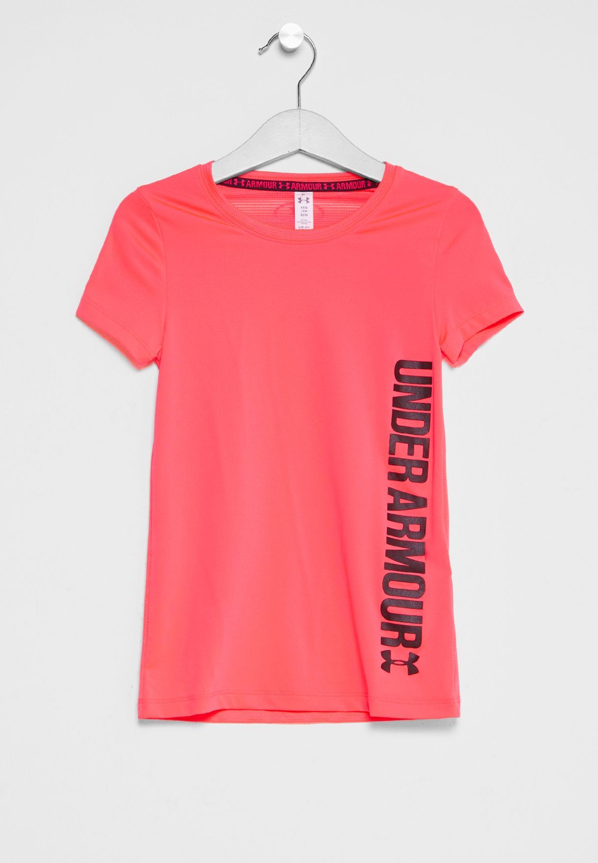 pink under armour shirt youth