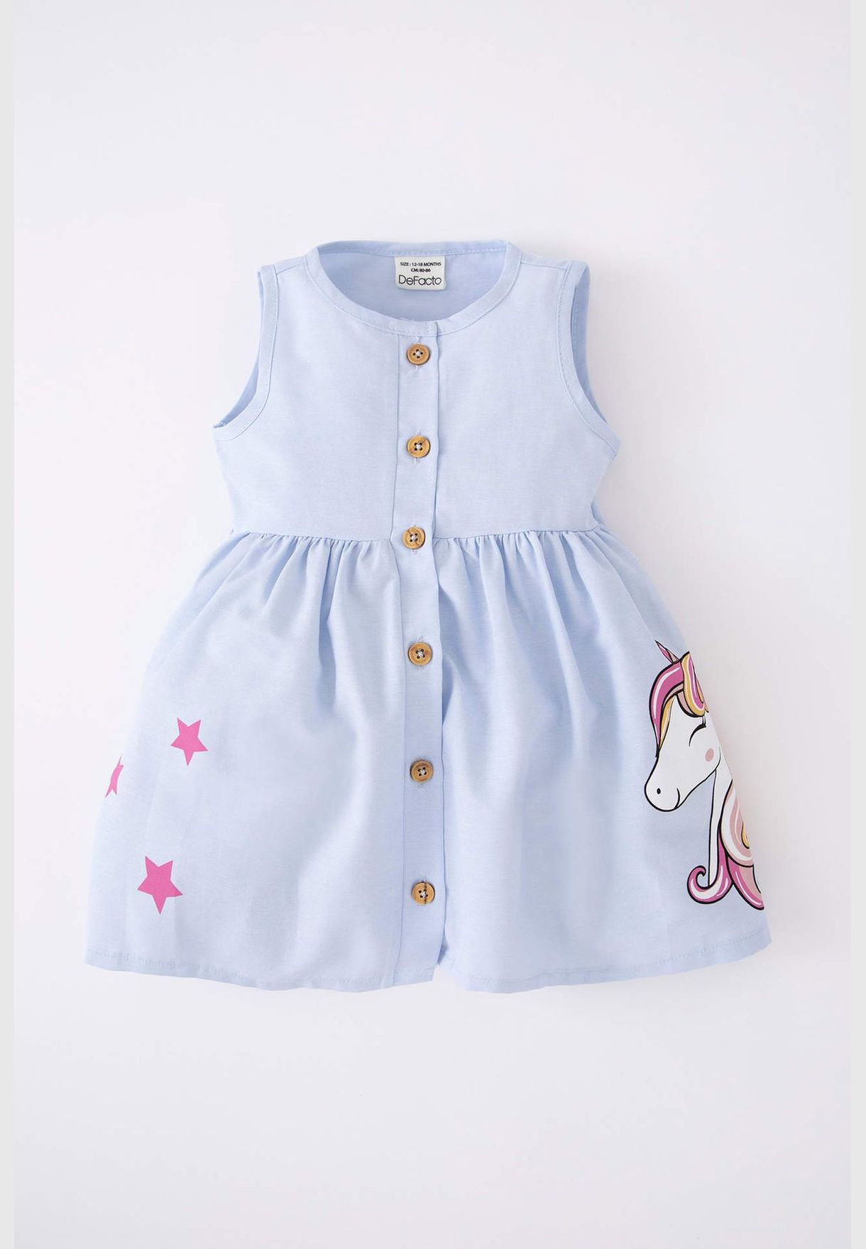 Regular Fit Sleeveless Unicorn Print Mini Dress