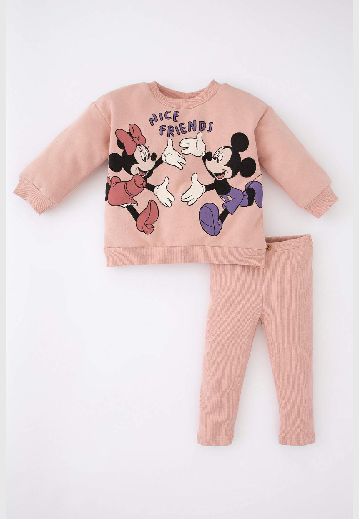 2 Pack BabyGirl Disney Mickey & Minnie Licenced Crew Neck Long Sleeve Knitted Set