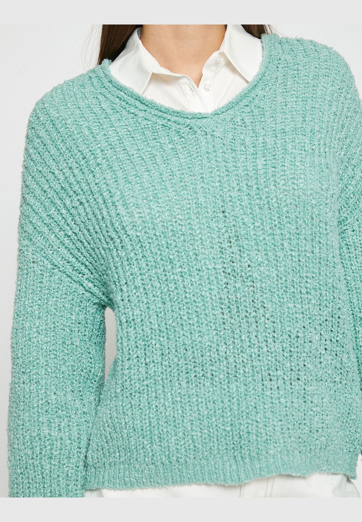 Knitted Sweater V Neck