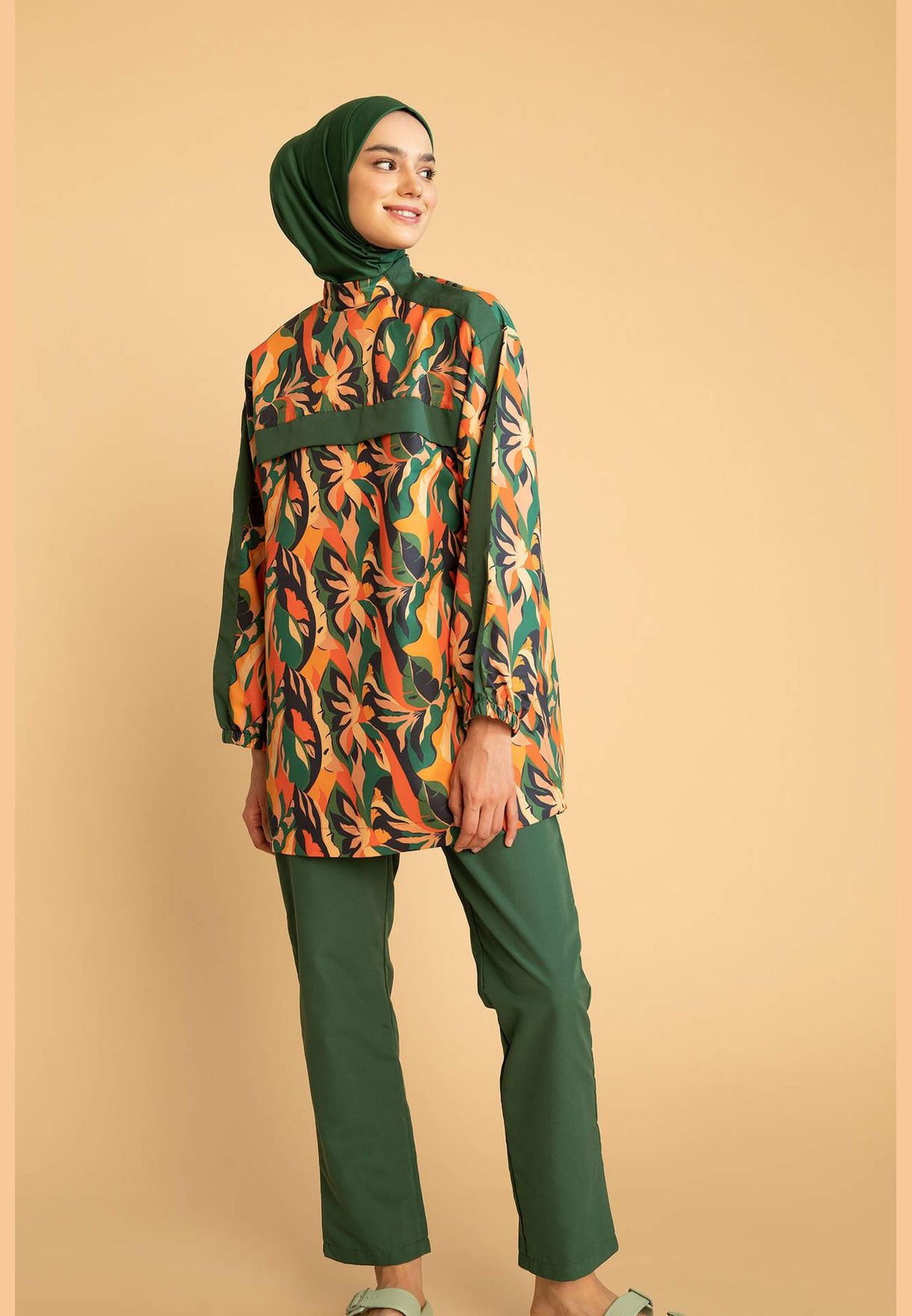 Regular Fit Printed Burkini Set