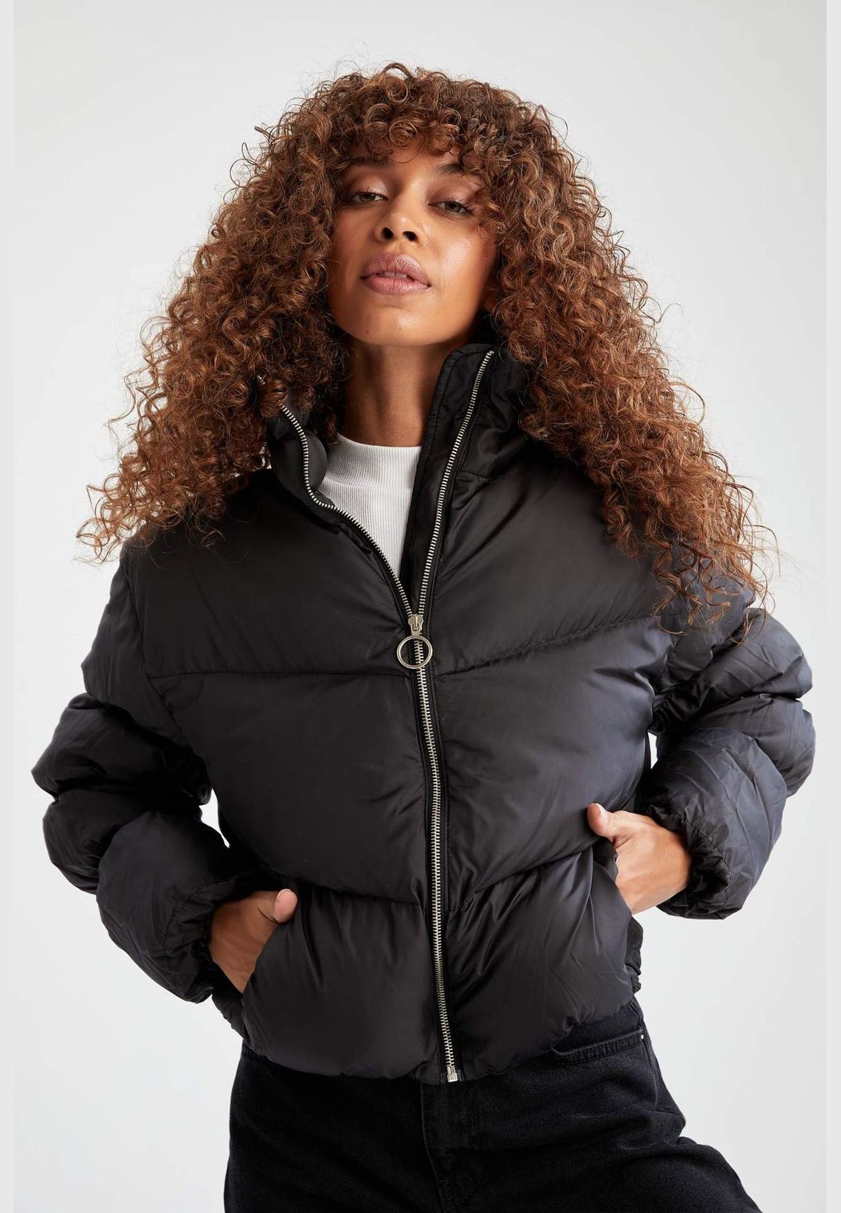 Buy Defacto black Woman Outer Wear Regular Fit Mont for Women in Dubai ...