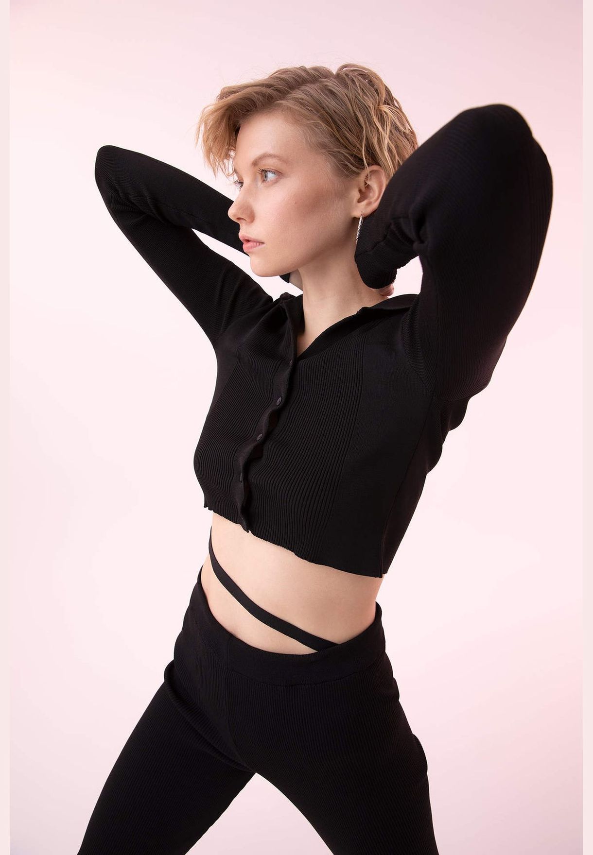 Regular Fit Long Sleeve Crop Cardigan