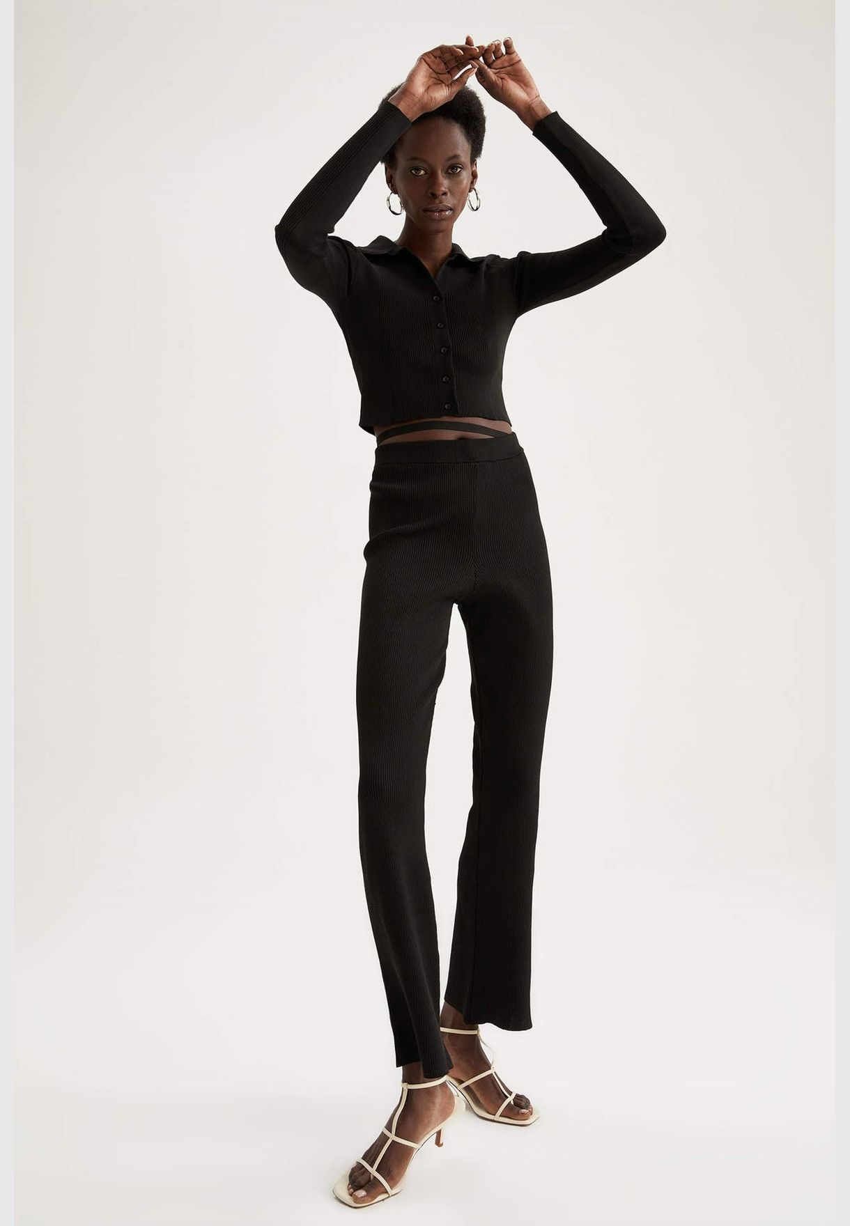 Regular Fit Long Sleeve Crop Cardigan