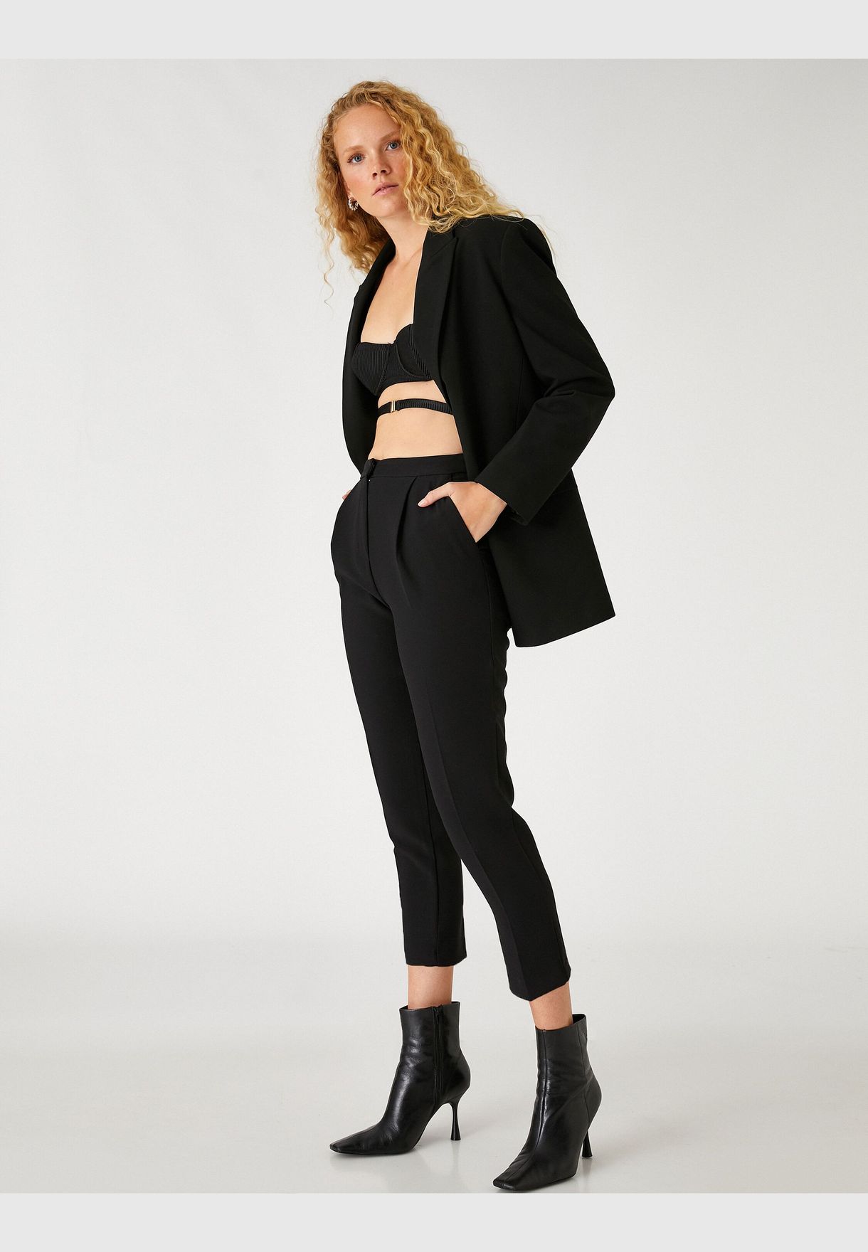Pleated Slim Fit Trousers