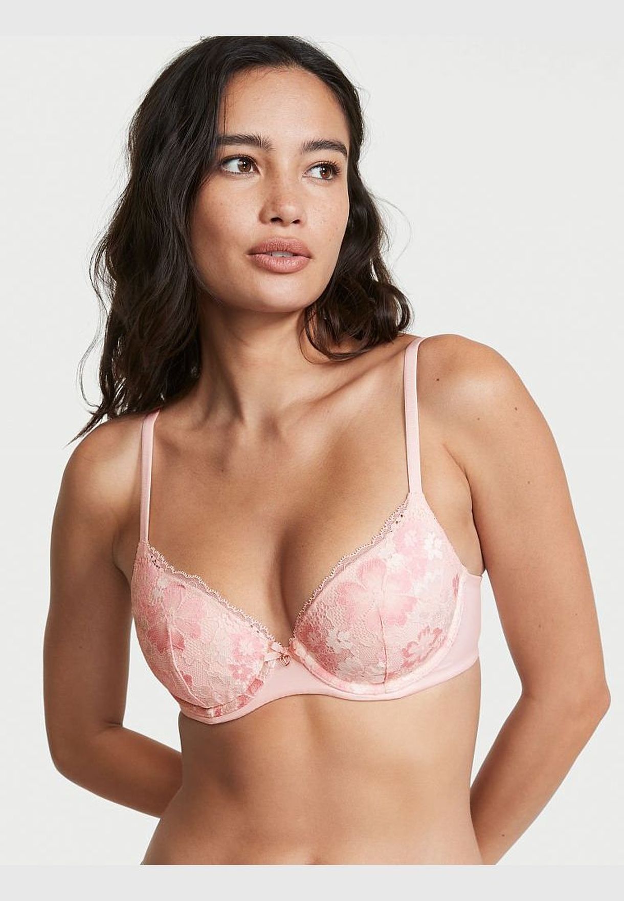 pink demi bra