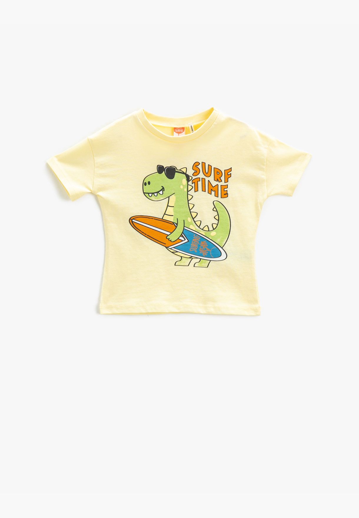 T-Shirt Dinosaur Printed Short Sleeve Crew Neck