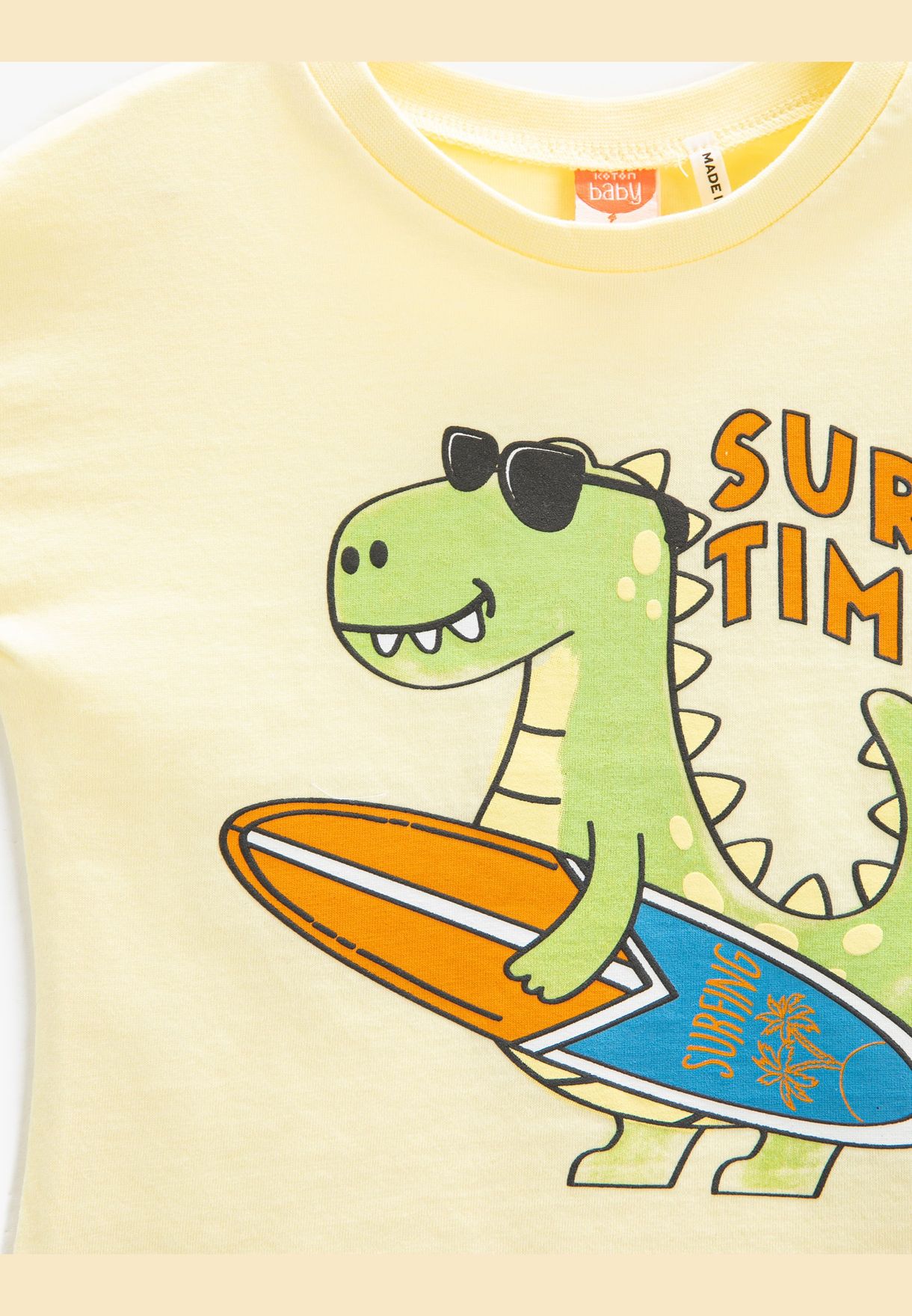 T-Shirt Dinosaur Printed Short Sleeve Crew Neck