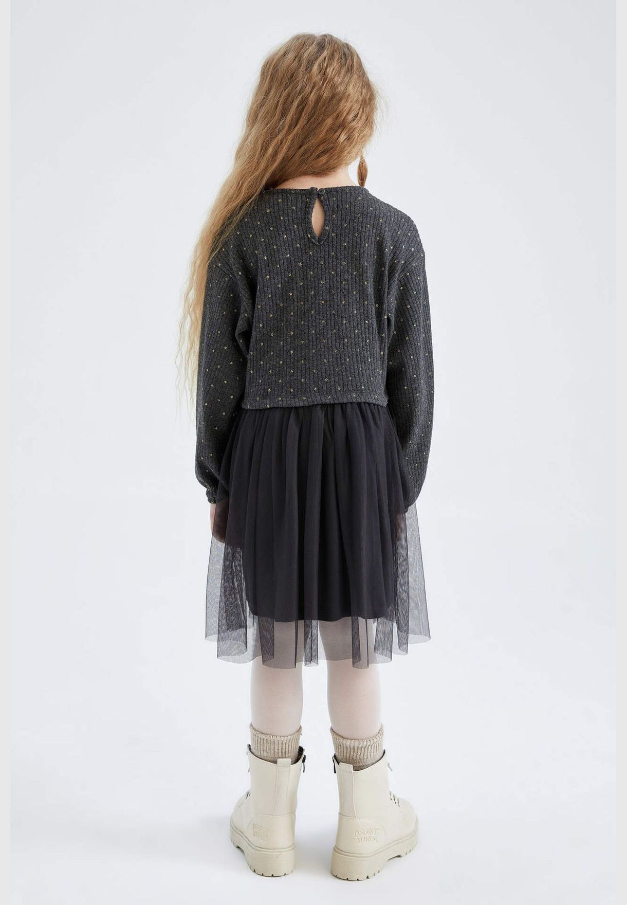 Girl Regular Fit Long Sleeve Knitted Dress