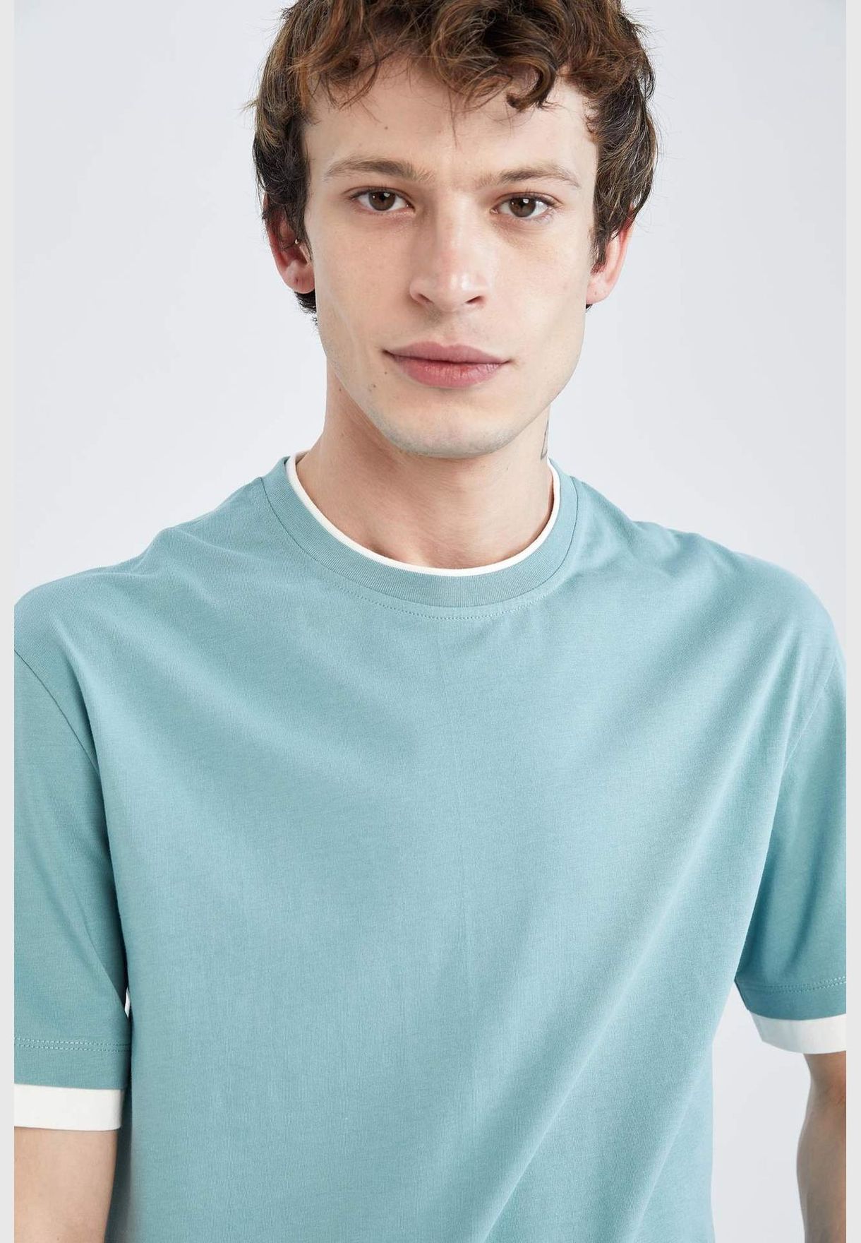 Regular Fit Short Sleeve Stripe Detail T-Shirt
