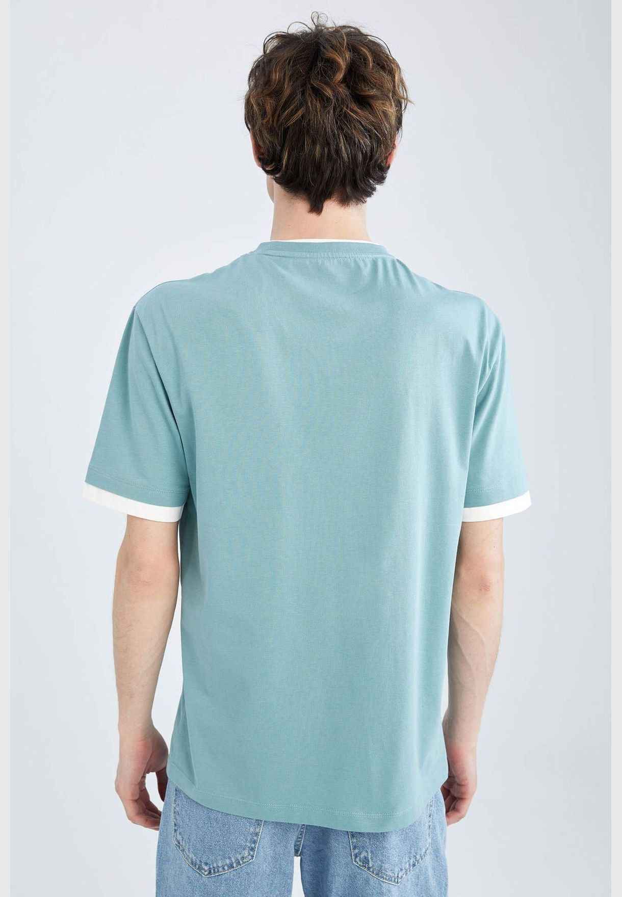 Regular Fit Short Sleeve Stripe Detail T-Shirt