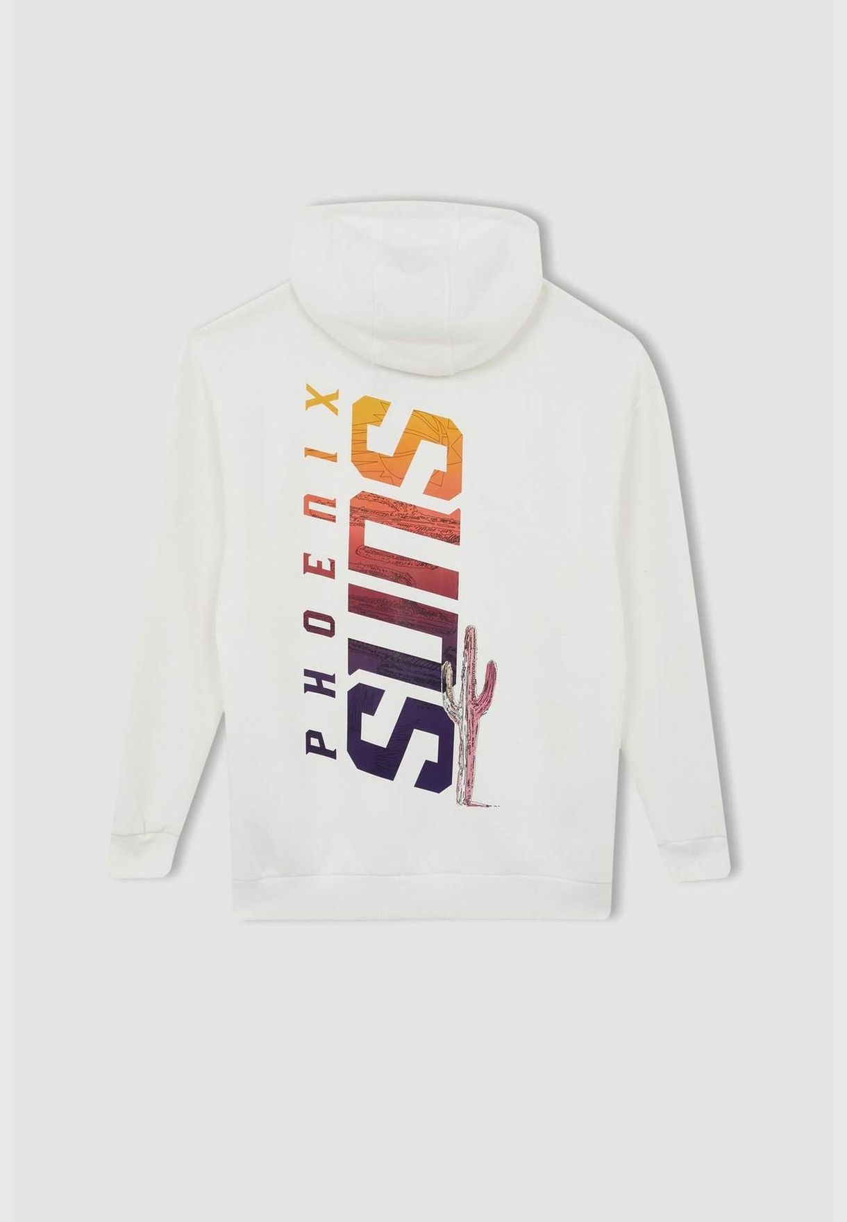 Man NBA Phoenix Suns Licenced Boxy Fit Hooded Long Sleeve Knitted Sweatshirt