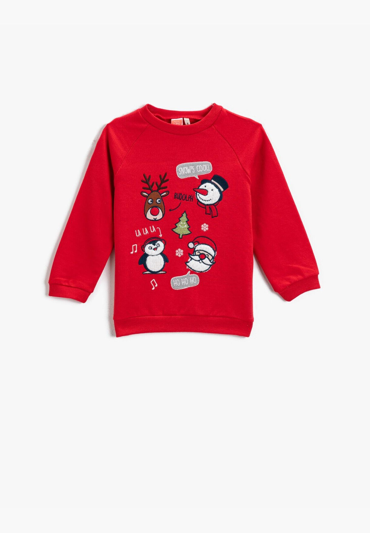 Christmas Theme Sweatshirt Crew Neck Cotton