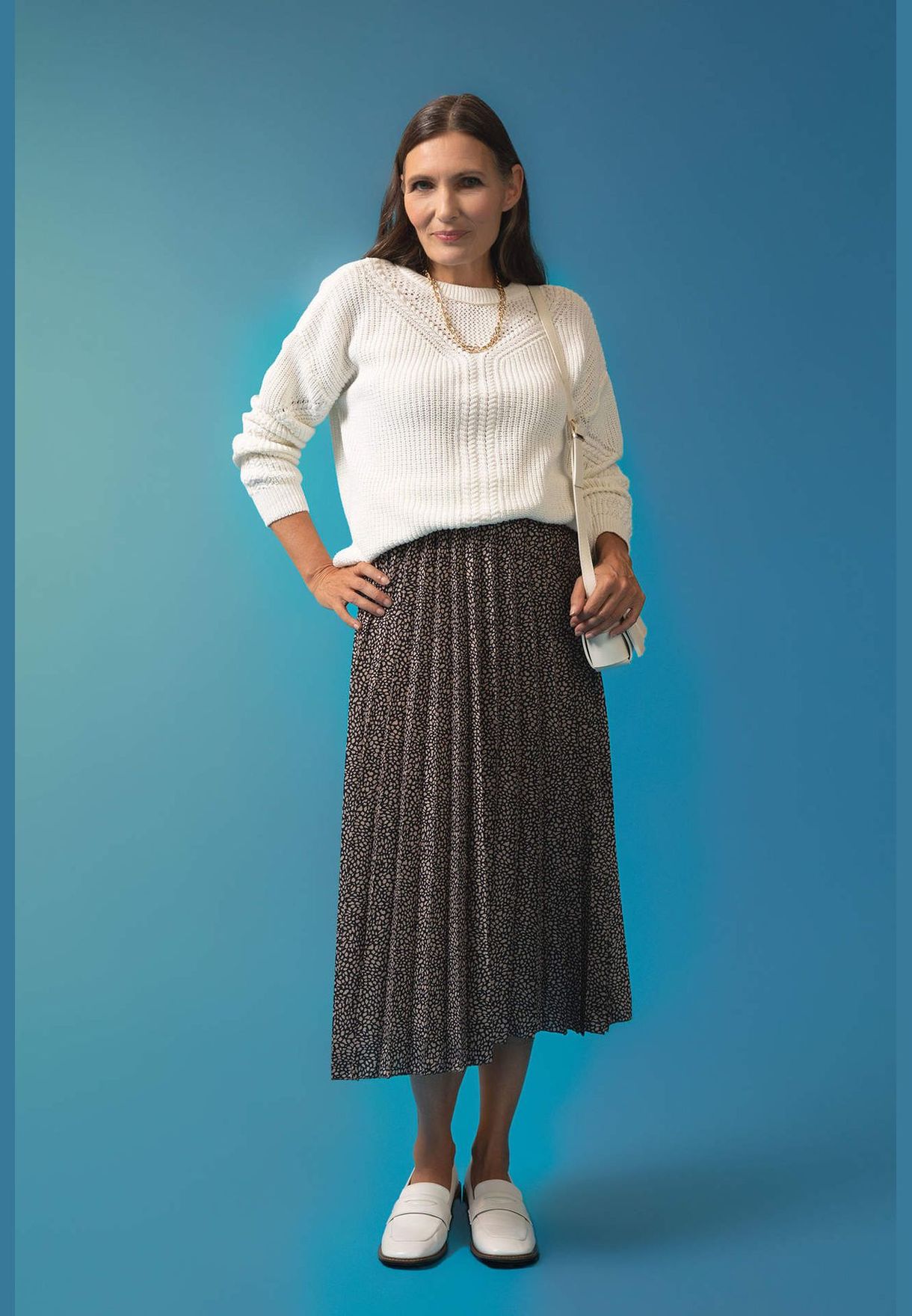 Woman Flower Pattern Skirt